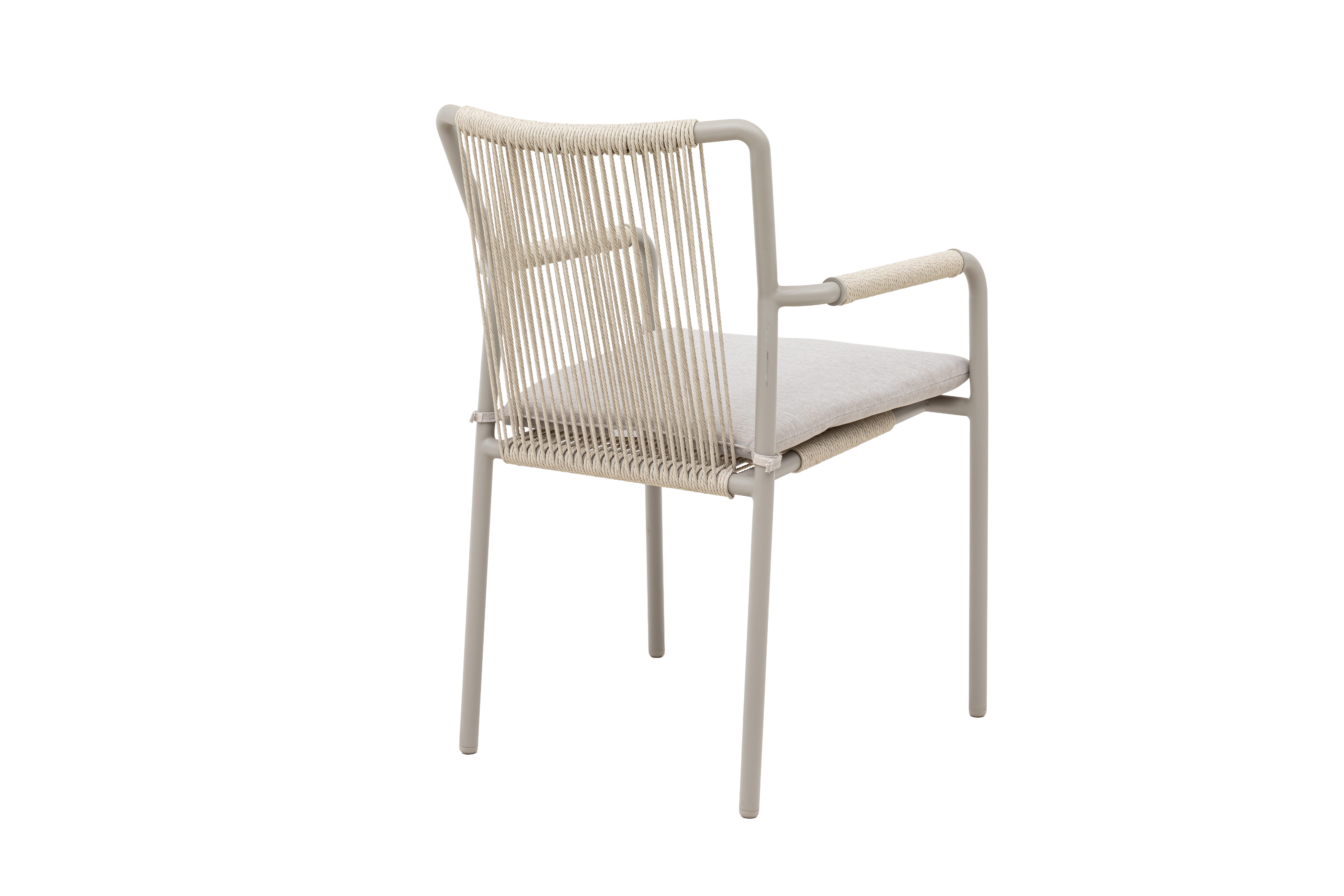 Gardissimo Gartenlounge-Set San Remo XL Dining Ecklounge Set mit Esstisch Aluminium Rope, (Spar-Set, 4-tlg., Eckelement + 2 Stapelstühle + hoher Tisch + Auflage – Bild 5 von 5