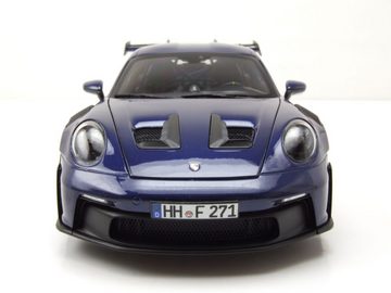 Norev Modellauto Porsche 911 GT3 RS 2022 dunkelblau metallic Modellauto 1:18 Norev, Maßstab 1:18