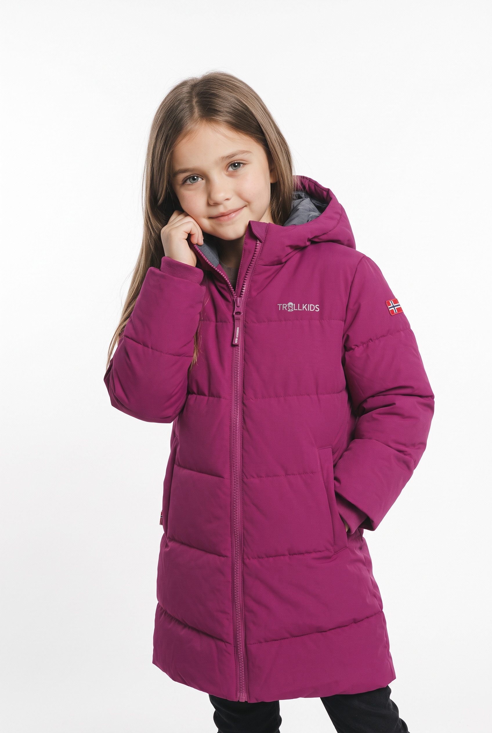 TROLLKIDS Wintermantel GIRLS AURLAND COAT XT Wintermantel, langer Schnitt, aus Polyester, mit fester Kapuze