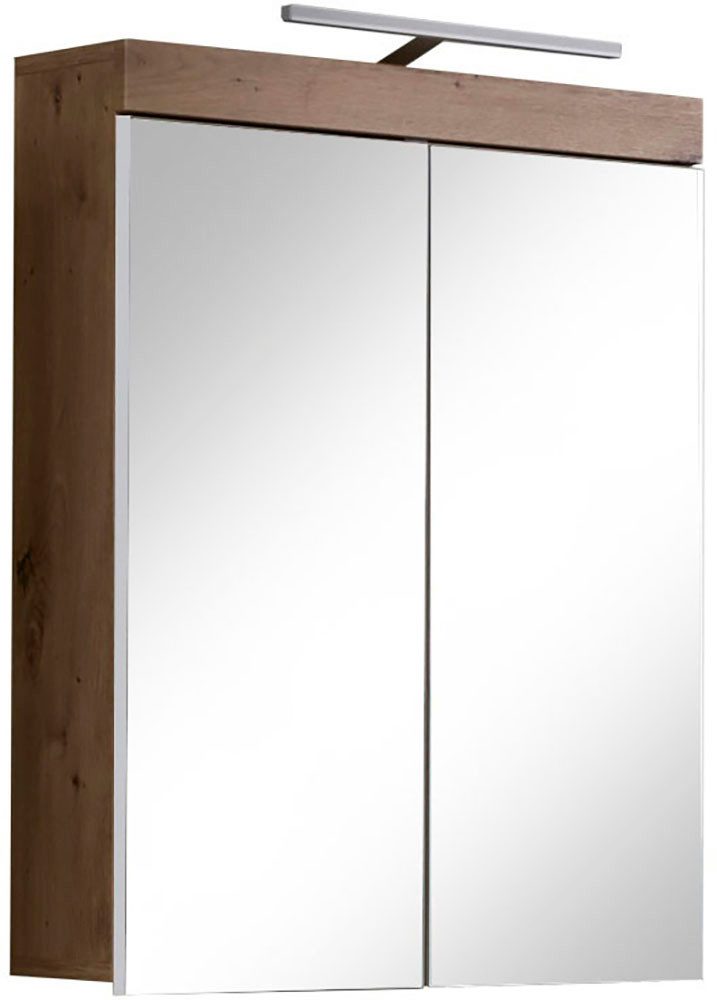 welltime Spiegelschrank Avena Badezimmerschrank wahlweise mit Aufsatzleuchte - (B/T/H) 60/17/77 cm