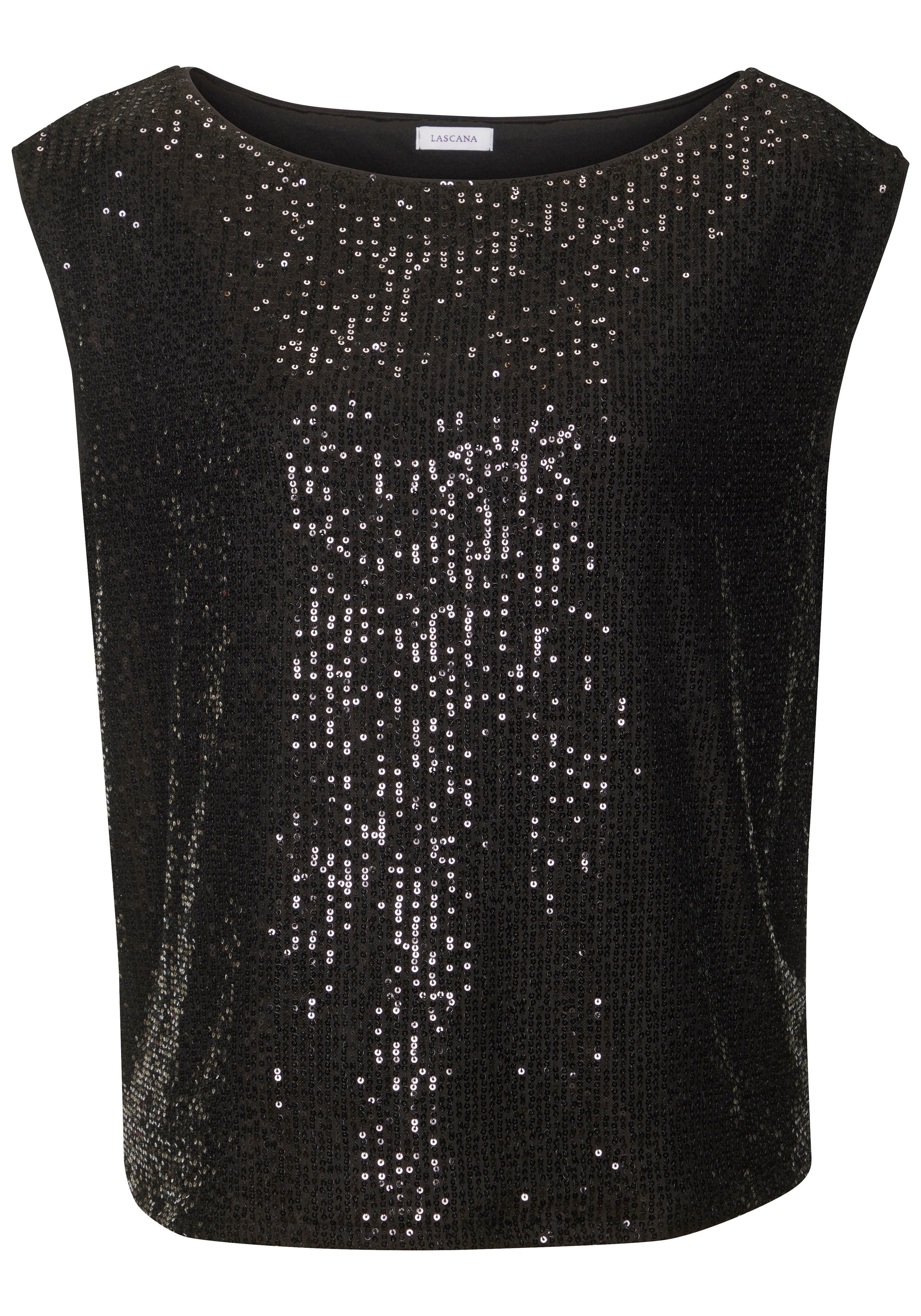 LASCANA Paillettenshirt mit breiten Trägern, Partytop, festlich – Bild 2 von 5