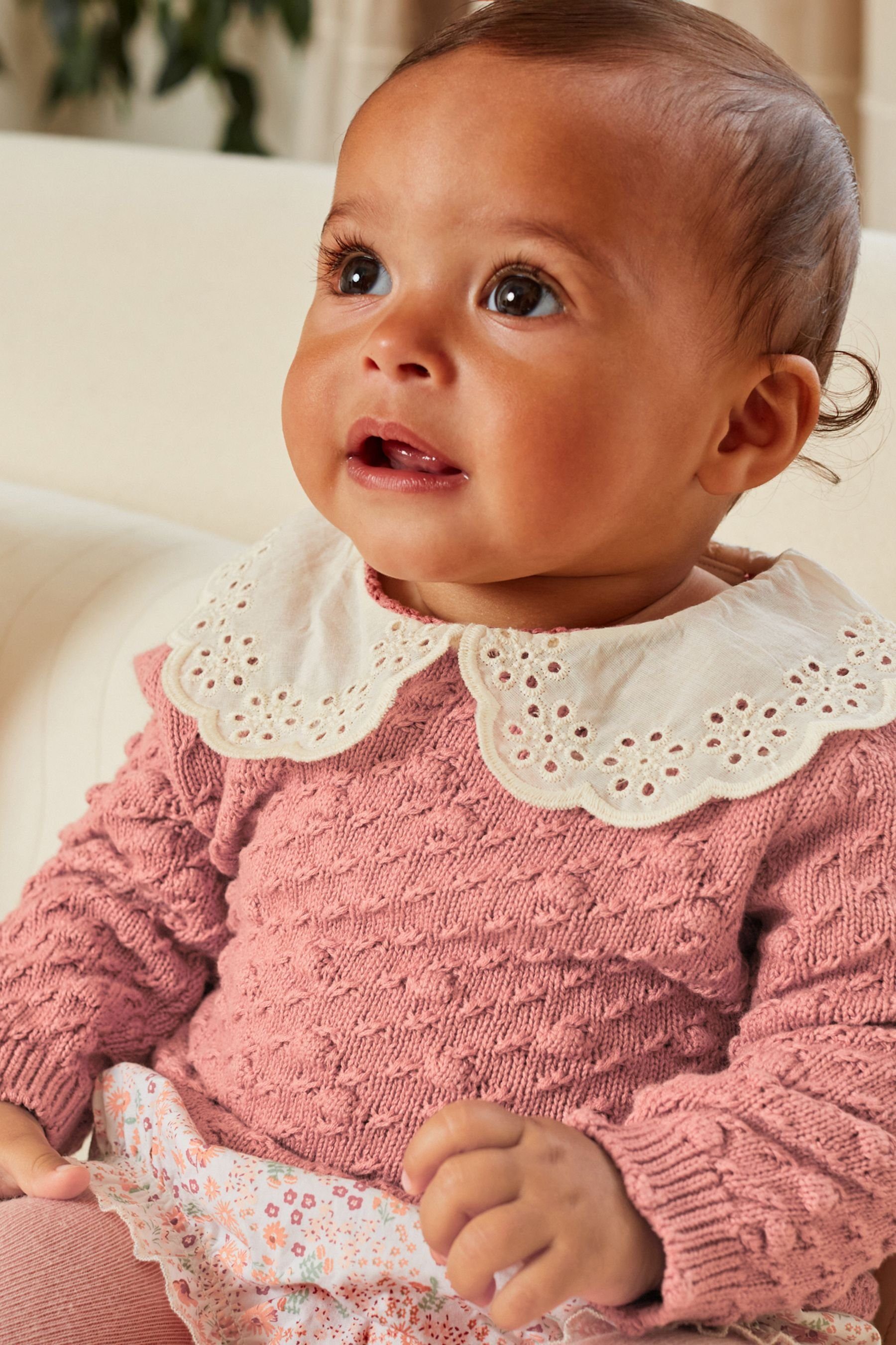 Next Babyset: Strampler Strumpfhose (3-tlg) Pullover, & 3-tlg. Strickpullover