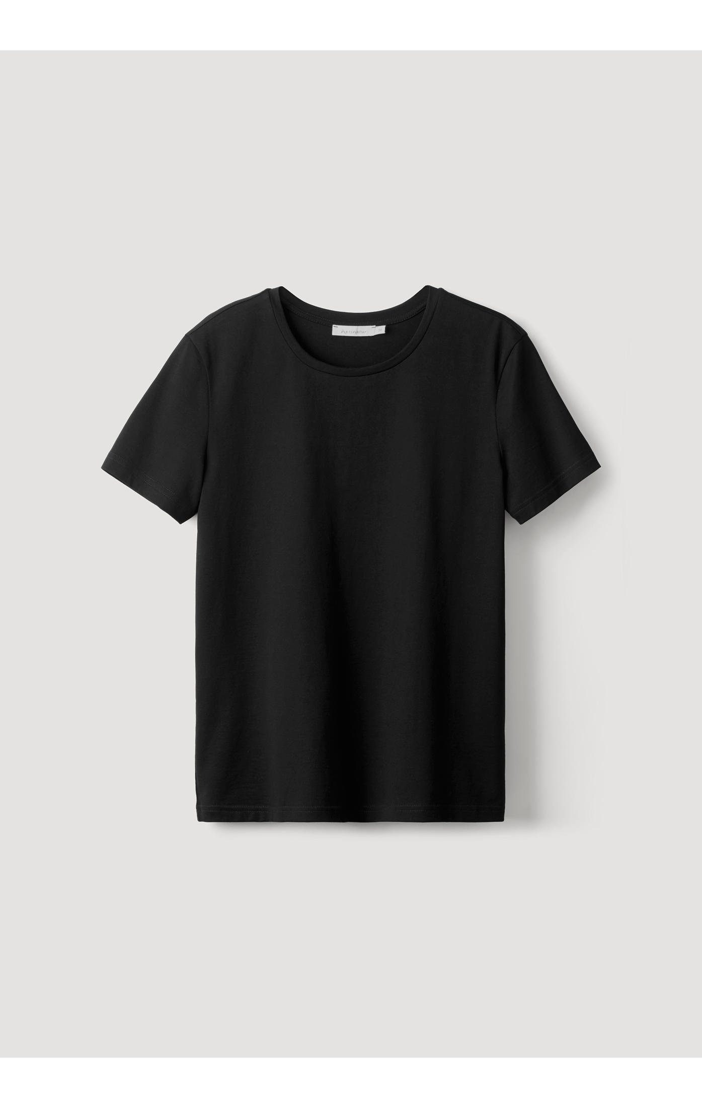 Bio-Baumwolle T-Shirt schwarz reiner Kurzarm aus Hessnatur