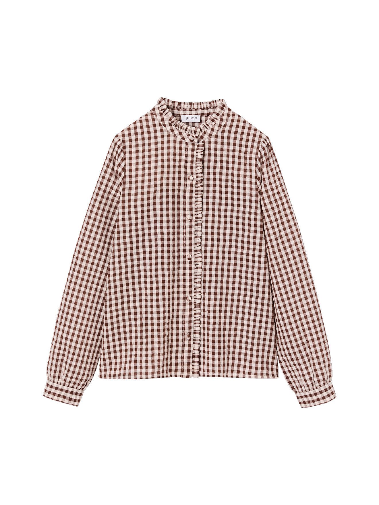 jonen Langarmhemd Bluse Rüschenkragen Mädchen, Baumwollvoile