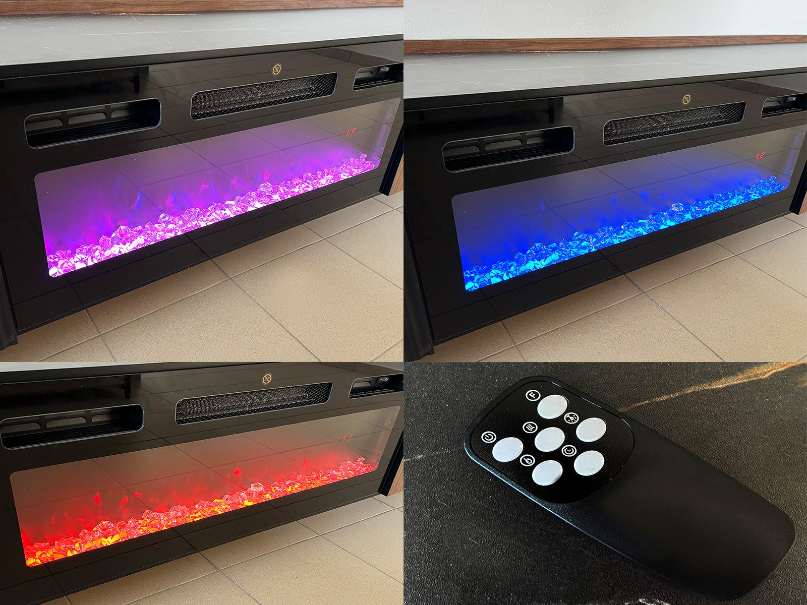 Compleo TV-Schrank zweitürig mit Elektrische Kamin COMO, Realistische LED-Flamme Modern Wohnzimmer – Bild 4 von 5