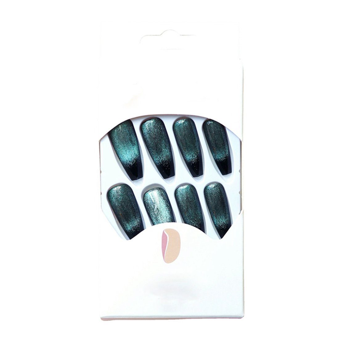 DAYUT schwarze Blaue 1-tlg. Nägel, Kunstfingernägel und künstliche glänzende Weihnachtszubehör,