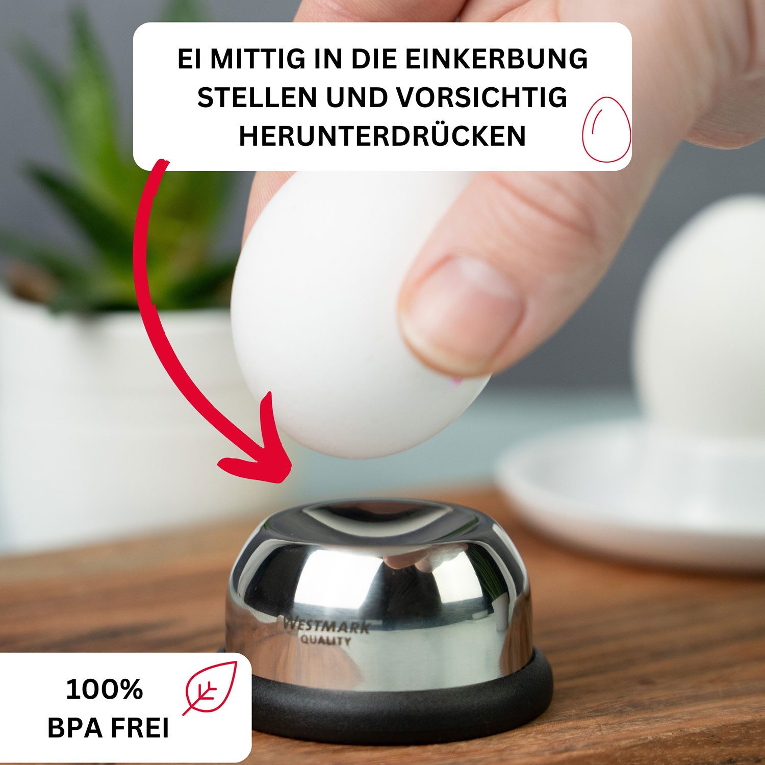 WESTMARK Eierpiekser Eidorn/Eierpieker, Rostfreier Edelstahl, Silber/Schwarz