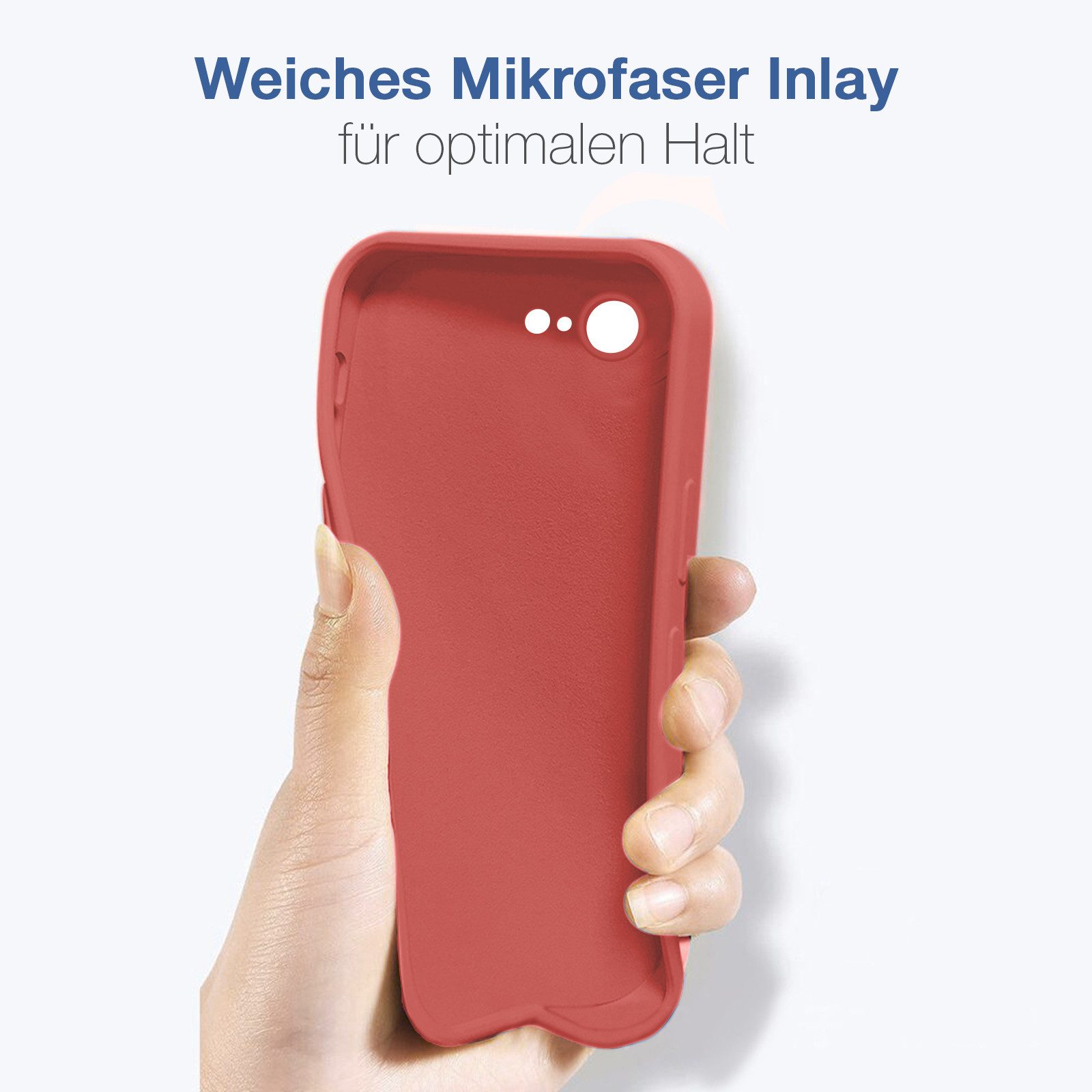 Tec-Expert Handyhülle SoftGrip Cover Hülle für Apple iPhone 7, Handy Case Bumper integrierter Kameraschutz flexibel