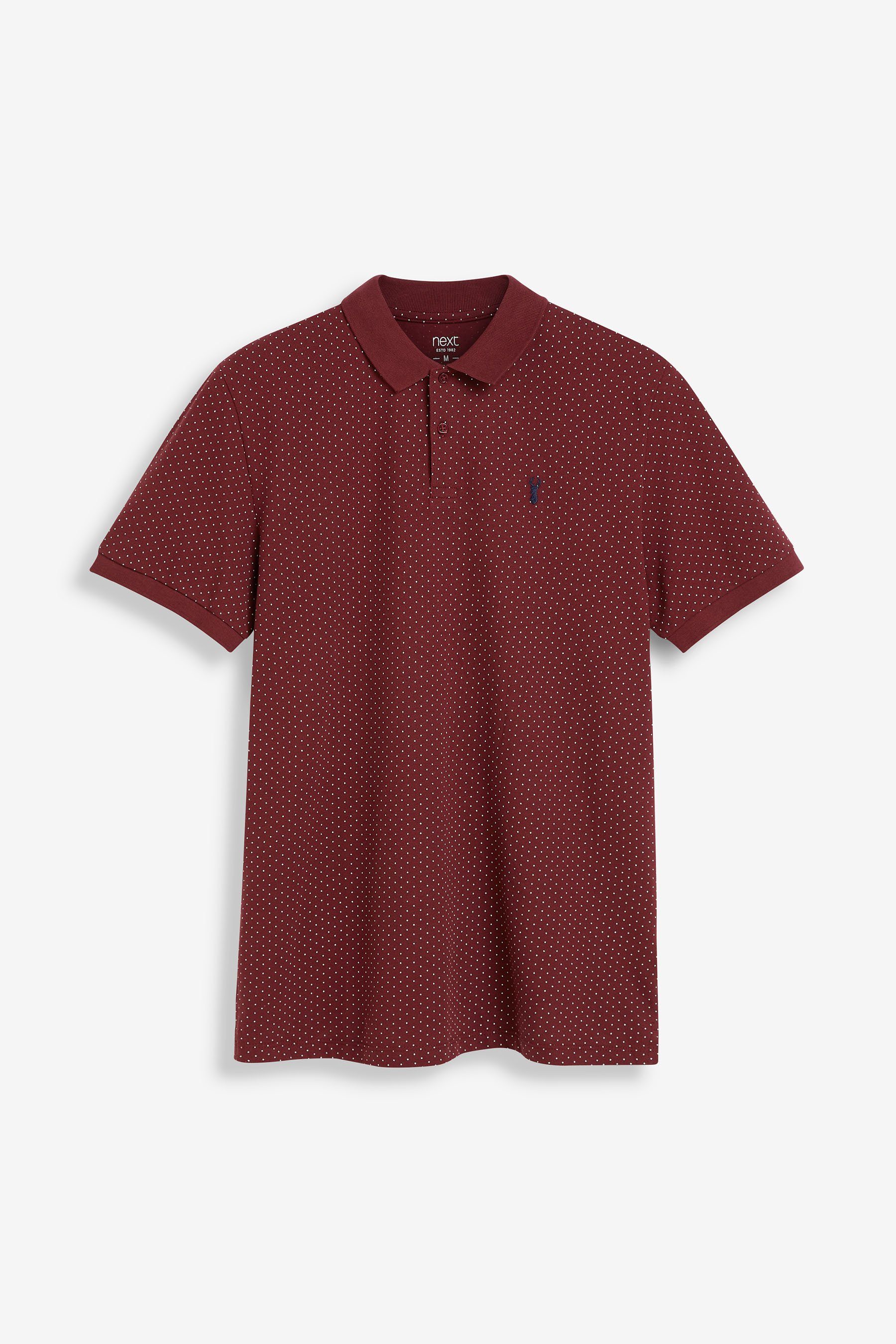 Red Poloshirt Piqué-Poloshirt Next Burgundy (1-tlg) Print