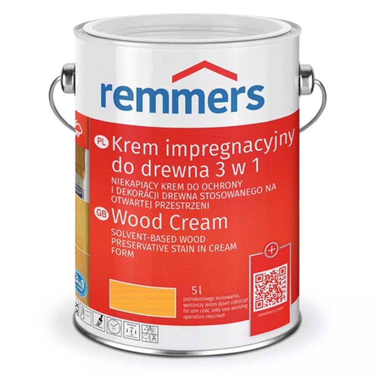 Remmers Holzschutzlasur Remmers Holzschutz-Creme 5 L Holz Lasur für Außen - Kiefer