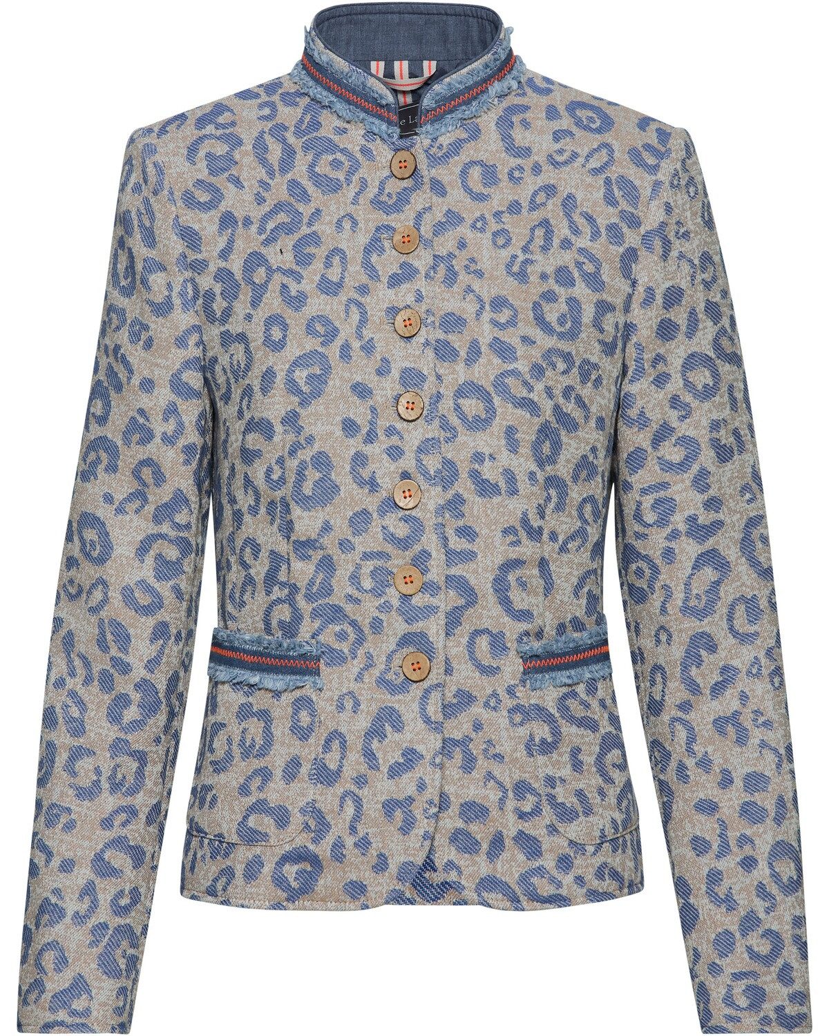 White Label Trachtenjacke Stehkragenjacke mit Leopardenmuster