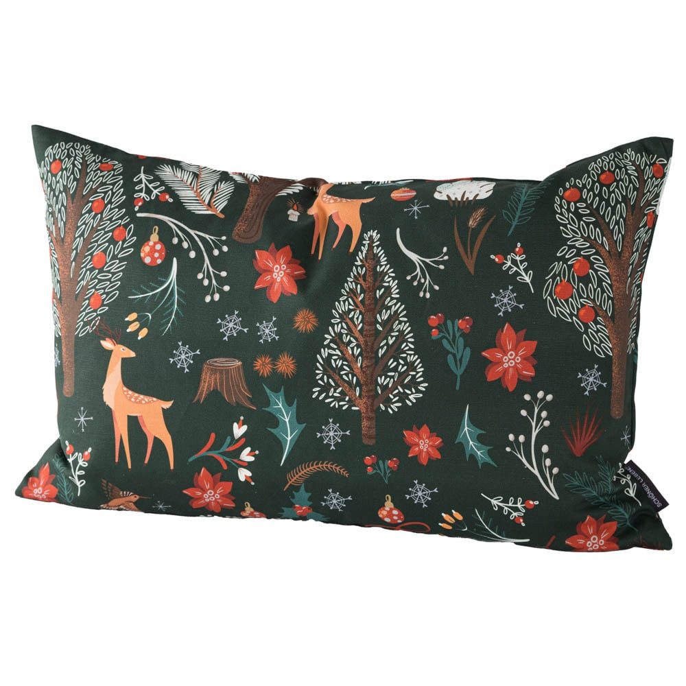 SCHÖNER LEBEN. Dekokissen Kissenhülle Scandi Winter Forest versch. Größen von SCHÖNER LEBEN.