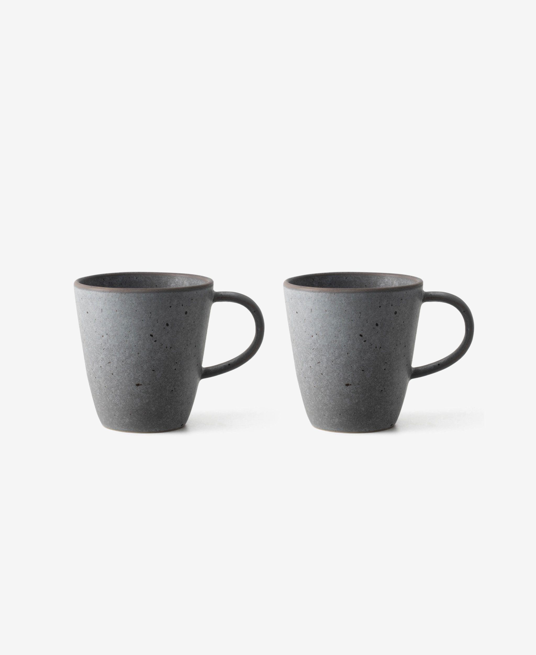 GLAMIRA Kaffeeservice Mattgraues Tassenset mit reaktiver Glasur (2-tlg), 2 Personen, Stoneware, Reaktivglasur, handwerkliche Note