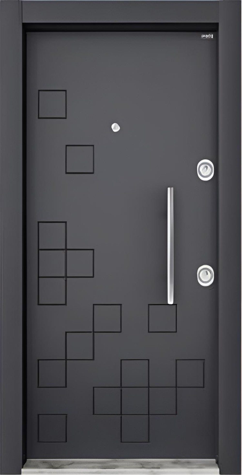 JVmoebel Haustür Graue Metall-Eingangstür - Robuste und sichere Tür für Zuhause, Made in Europa