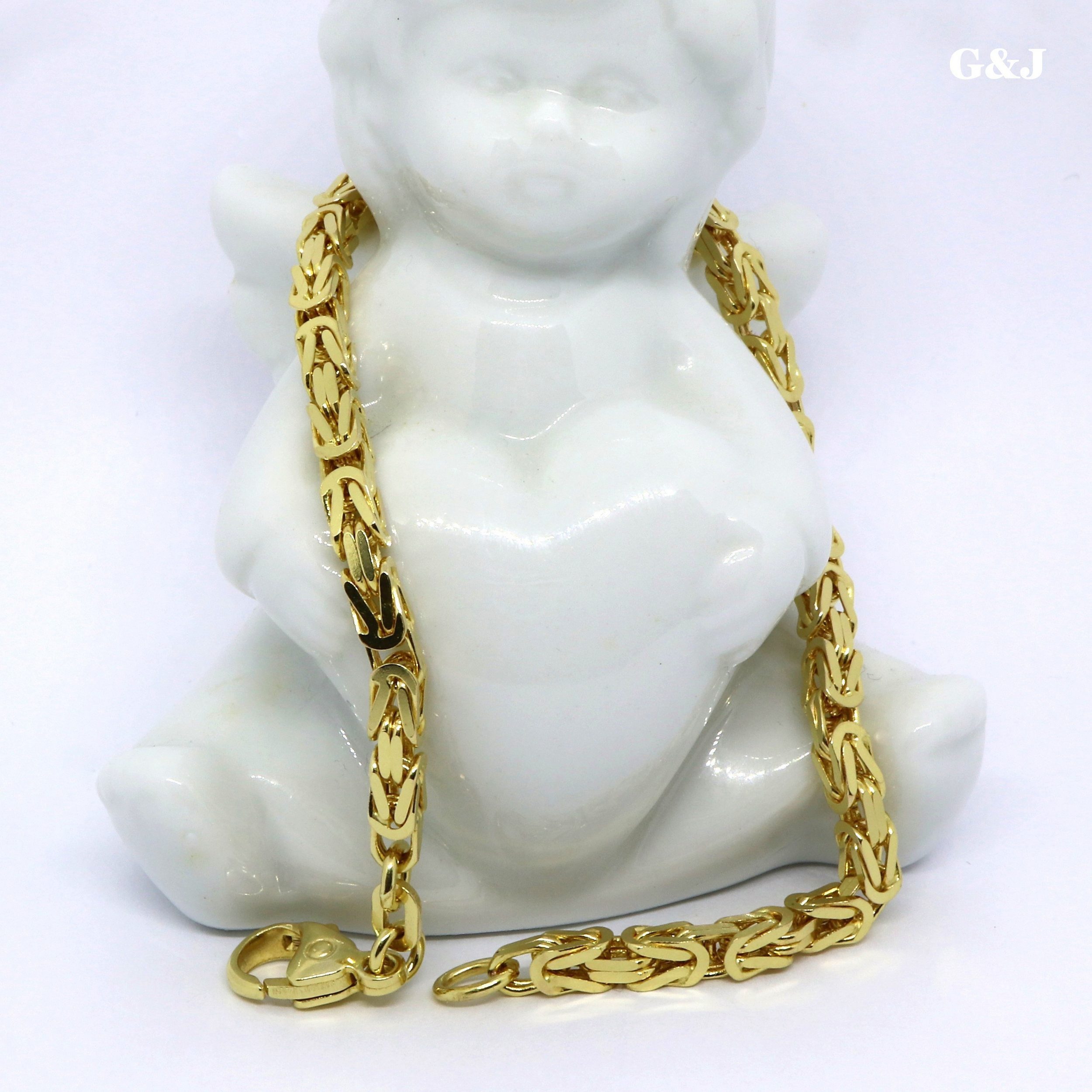 G & J Goldarmband Königskette 585 14Karat 3,20mm 21cm edles Königarmband (inkl. Schmucketui), Made in Germany