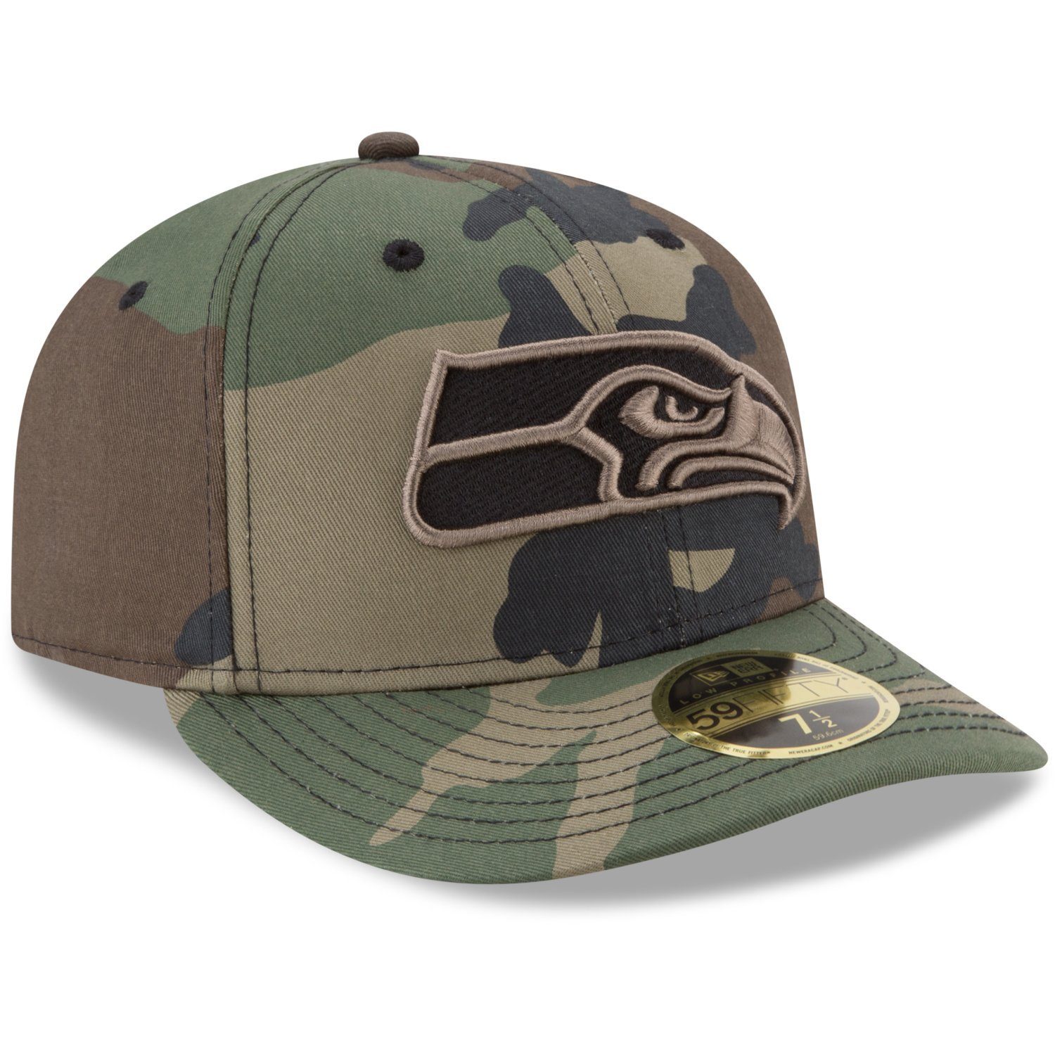 New Era Teams 59Fifty Low NFL Seahawks woodland Fitted Profile Seattle Cap