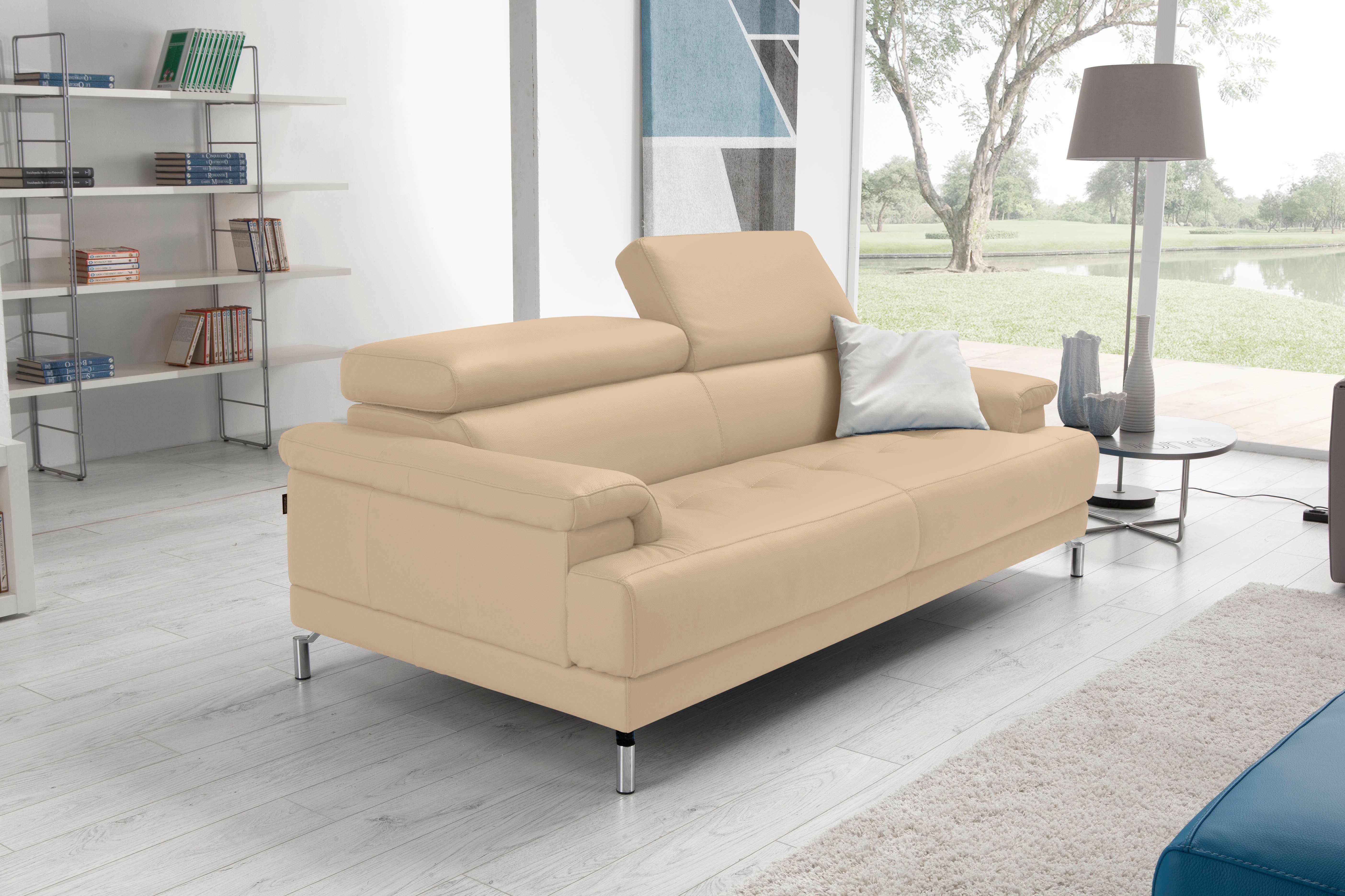Egoitaliano 2,5-Sitzer Soul, Design und Sitzkomfort auf hohem Niveau, tolle Details, inkl. Kopfteilverstellung für noch mehr Komfort, Designfuß