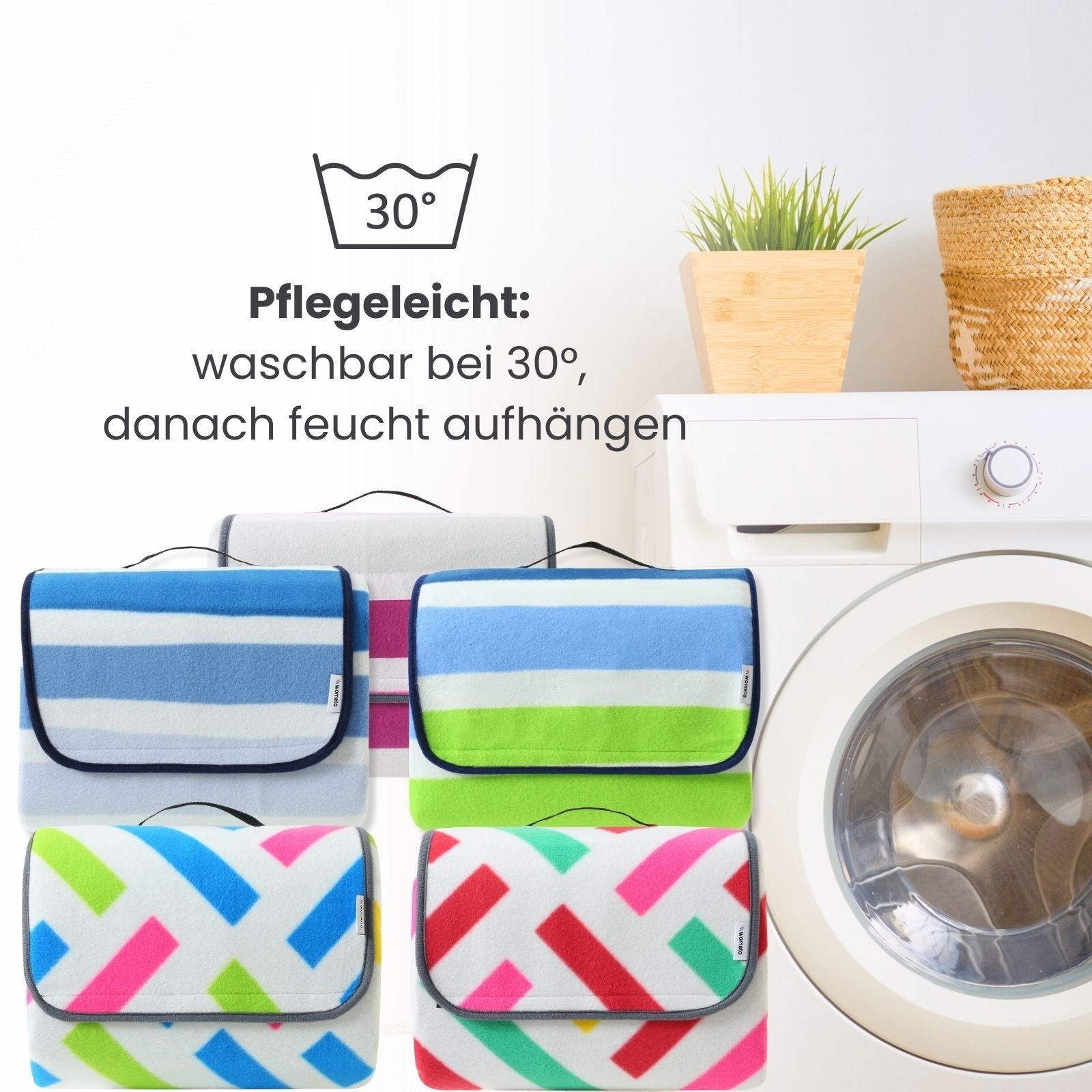 Picknickdecke XXL Picknickdecke ca. 200x200, wometo, Oberseite 100% recyceltes Fleece, wasserdicht – Bild 5 von 5