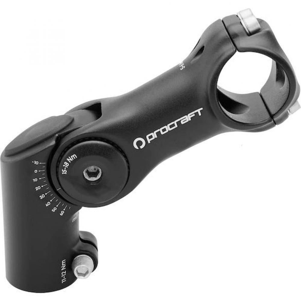 Procraft Fahrradlenker Procraft Vorbau Adjustable Pro -10° bis 60° / 31,8 mm Schwarz - verste