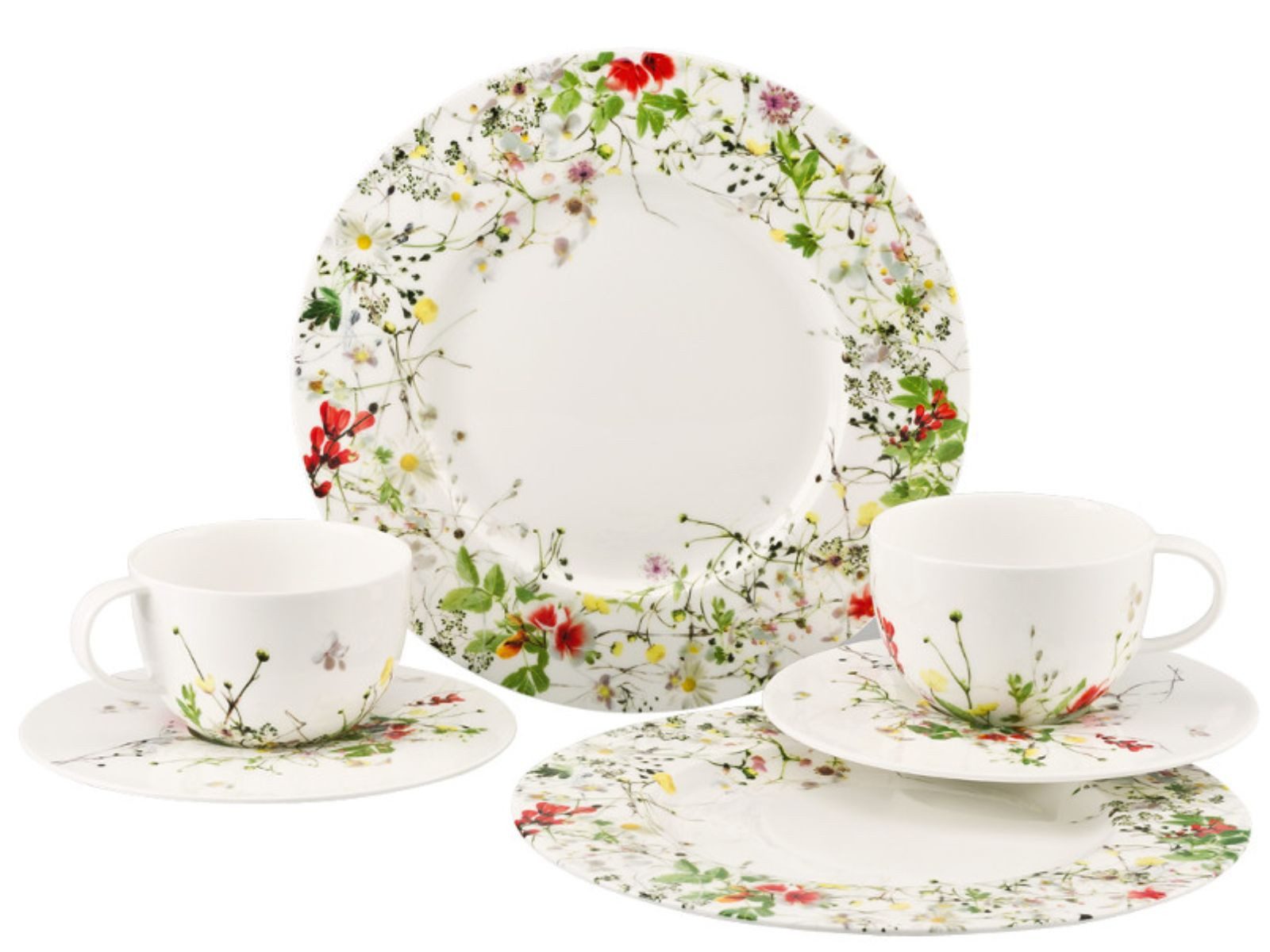 Rosenthal Geschirr-Set Brillance Fleurs Sauvages Set 6tlg. Fahne, Porzellan