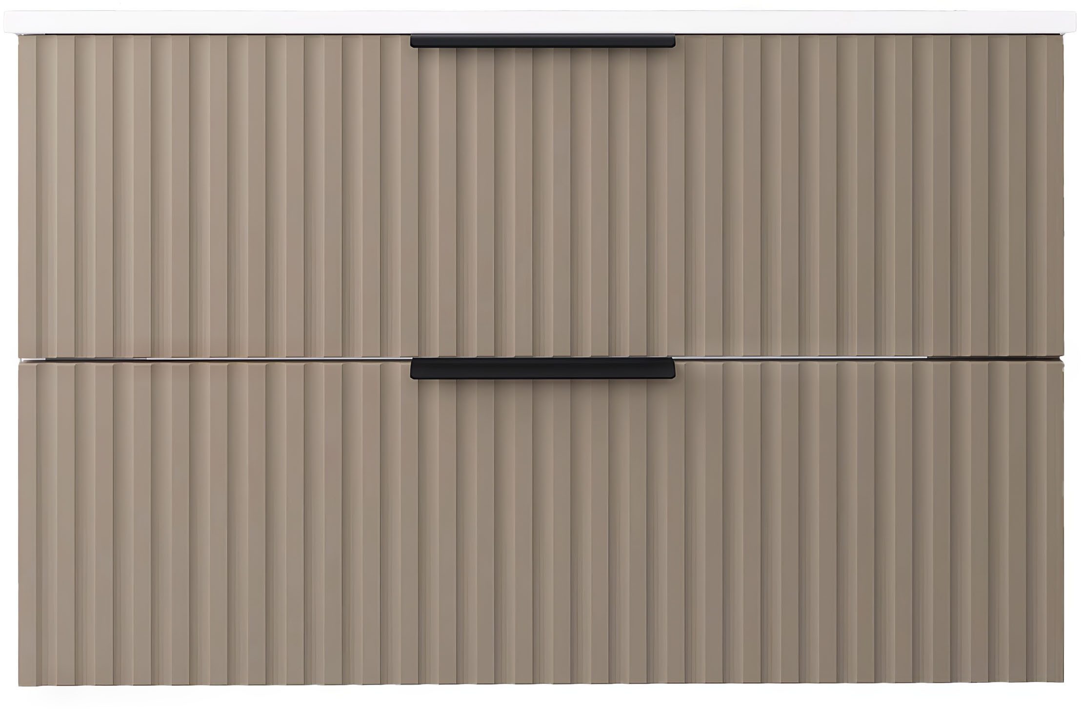 welltime Waschtisch TIBU mit Waschbecken. 2 Schubladen. 2 Breiten (60/80cm) und 4 Farben, Badschrank mit Waschbecken, Softclose, Maße B/H/T: 81,5/53/47 cm