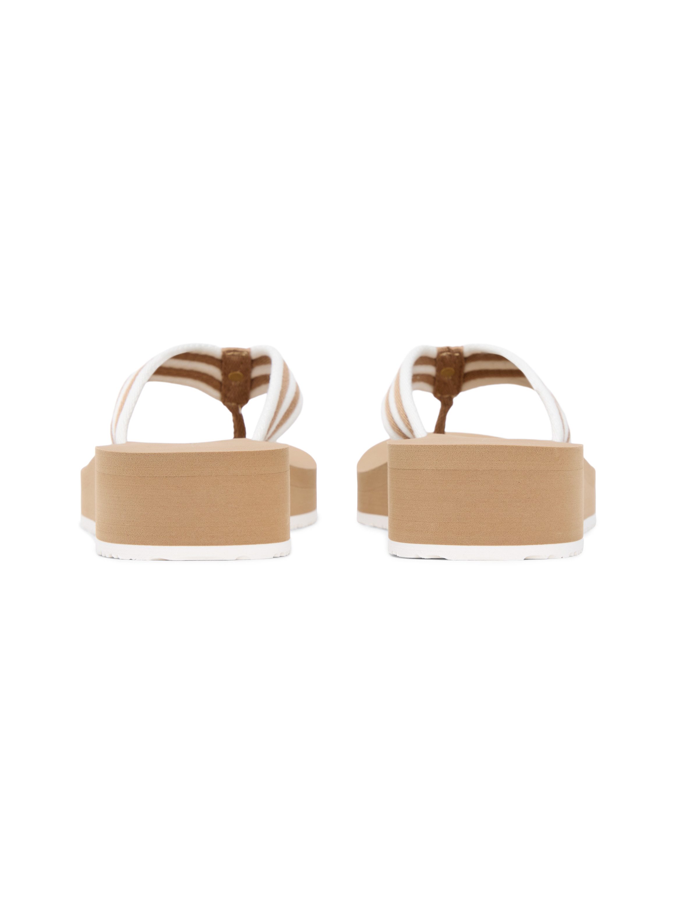 Tommy Hilfiger TH STRIPE SUMMER SANDAL Zehentrenner Sommerschuh, Dianette, Plateauschuh mit gestreifter Bandage