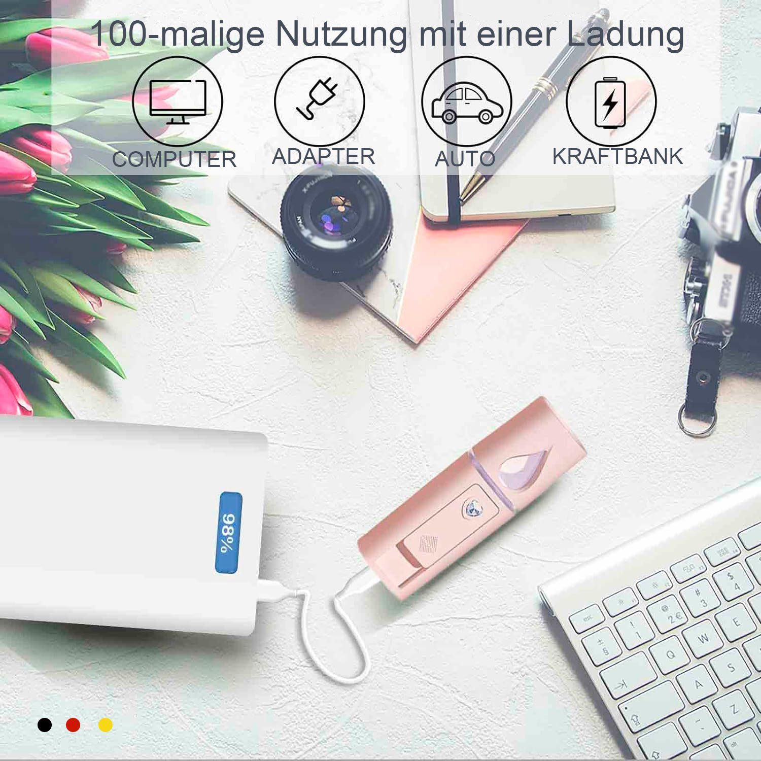 Gesichtssauna MAGICSHE Nano-Gesichtsdampfer,Spray zur Tools Weiß & Feuchtigkeitspflege, Beauty Pinsel