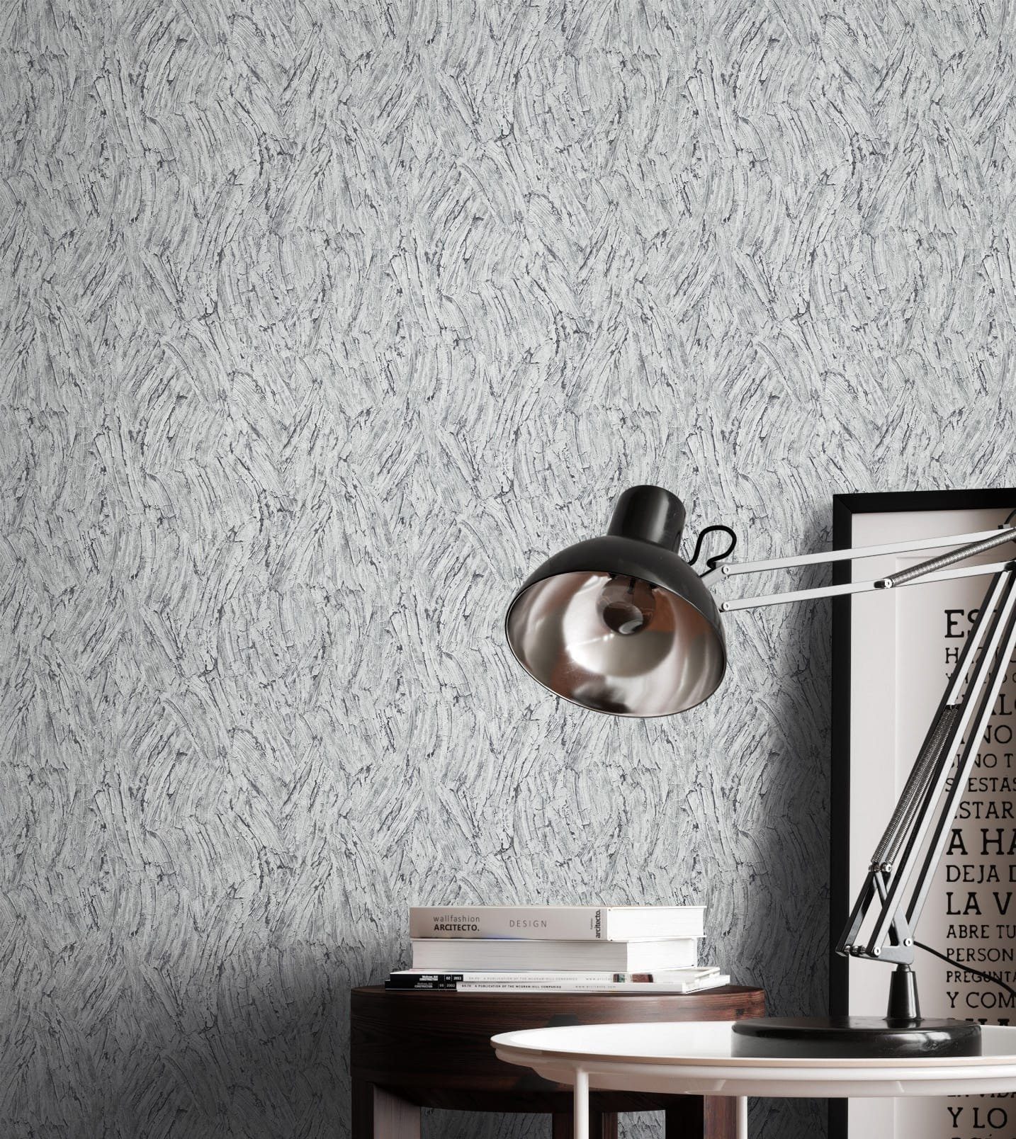 Newroom Vliestapete Alvaro Grau Tapete Mustertapete Muster,Struktur,Metallic, Grau Tapete Modern Muster - Mustertapete Glamour Hellgrau Silber 3D Optik Industrial Struktur Metallic für Schlafzimmer Wohnzimmer Küche, Glamour