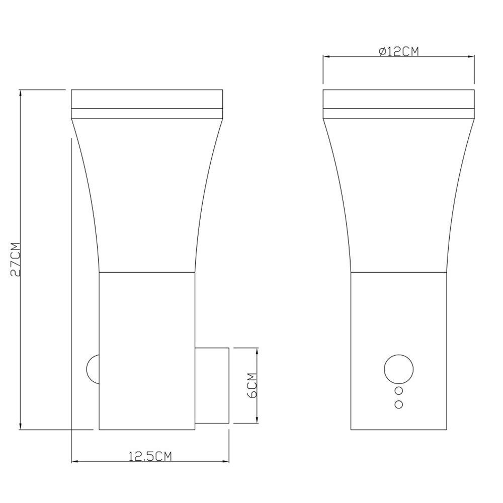 LED-Leuchtmittel Warmweiß, Aussen Edelstahl verbaut, Wandlampe Leuchten Wandleuchte LED fest Außen-Wandleuchte, Globo Bewegungsmelder