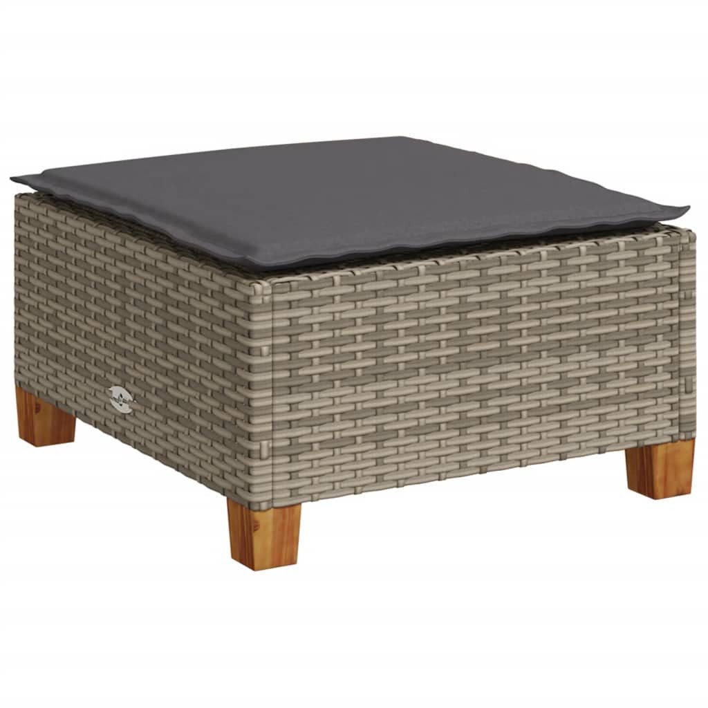 vidaXL Hocker Gartenhocker mit Kissen Grau günstig online kaufen
