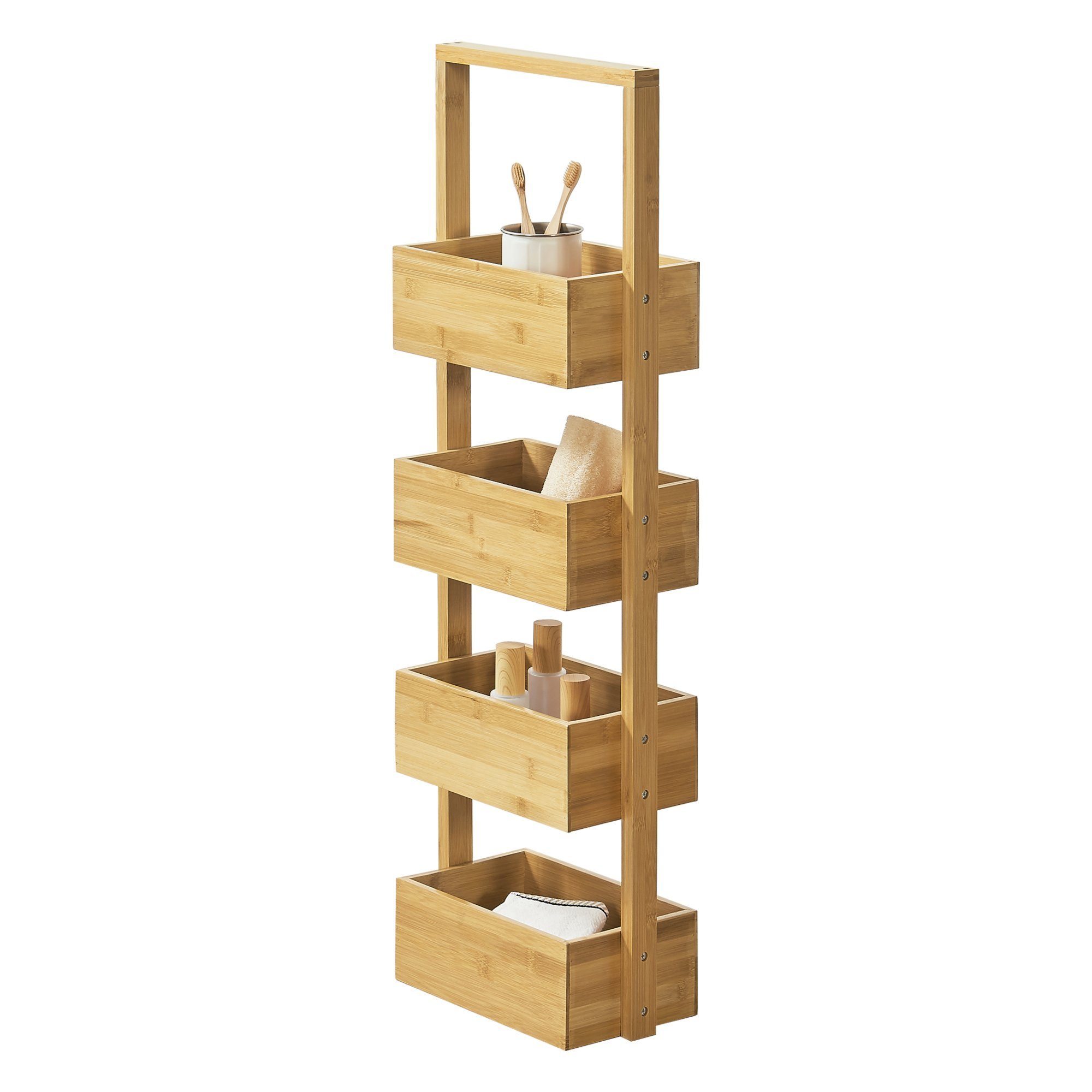 en.casa Standregal, Bardu Bambusregal 28x16x88cm mit günstig online kaufen
