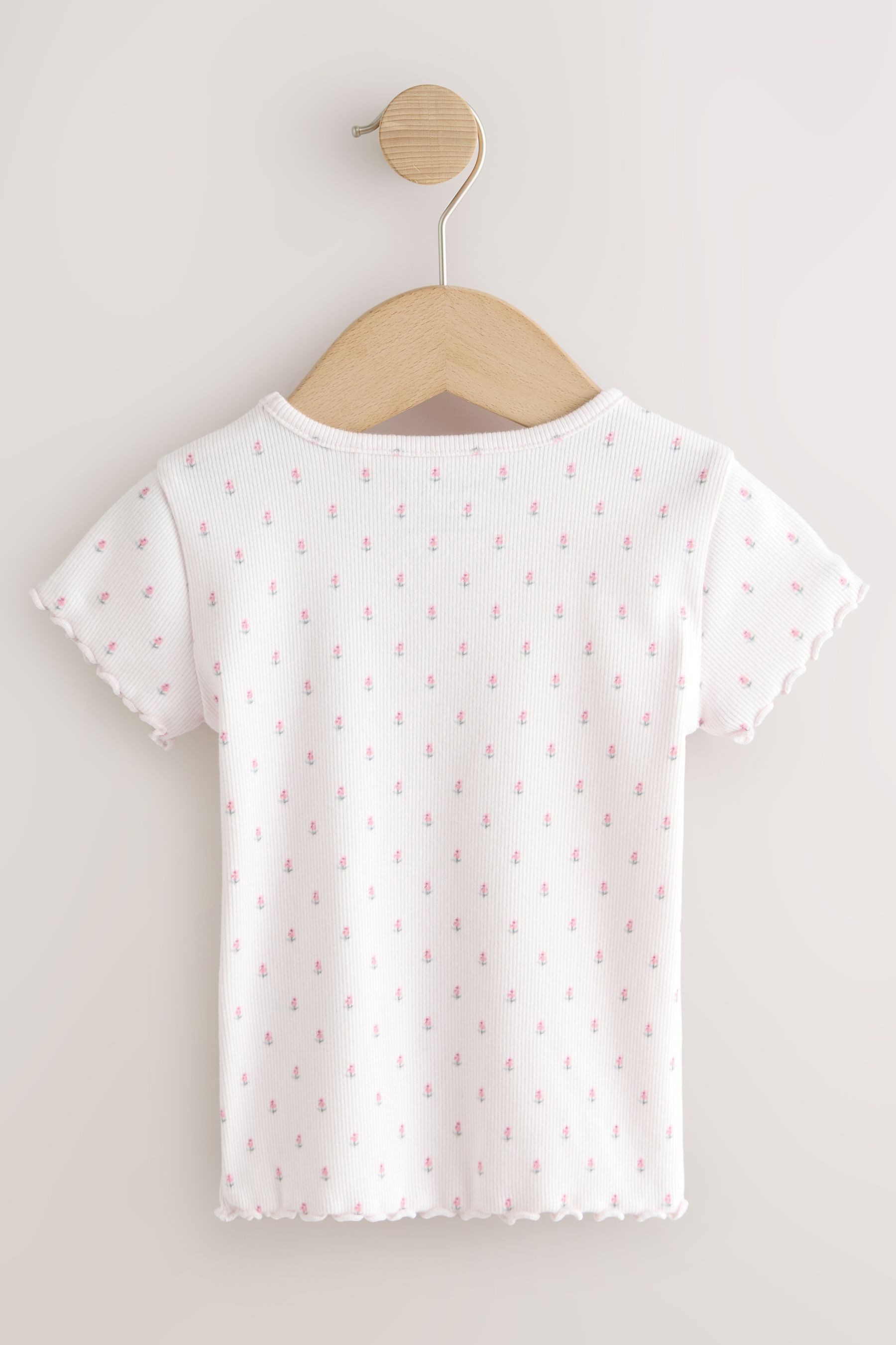 Next T-Shirt Gerippte kurzärmelige Oberteile, 5er-Pack (5-tlg) – Bild 2 von 5