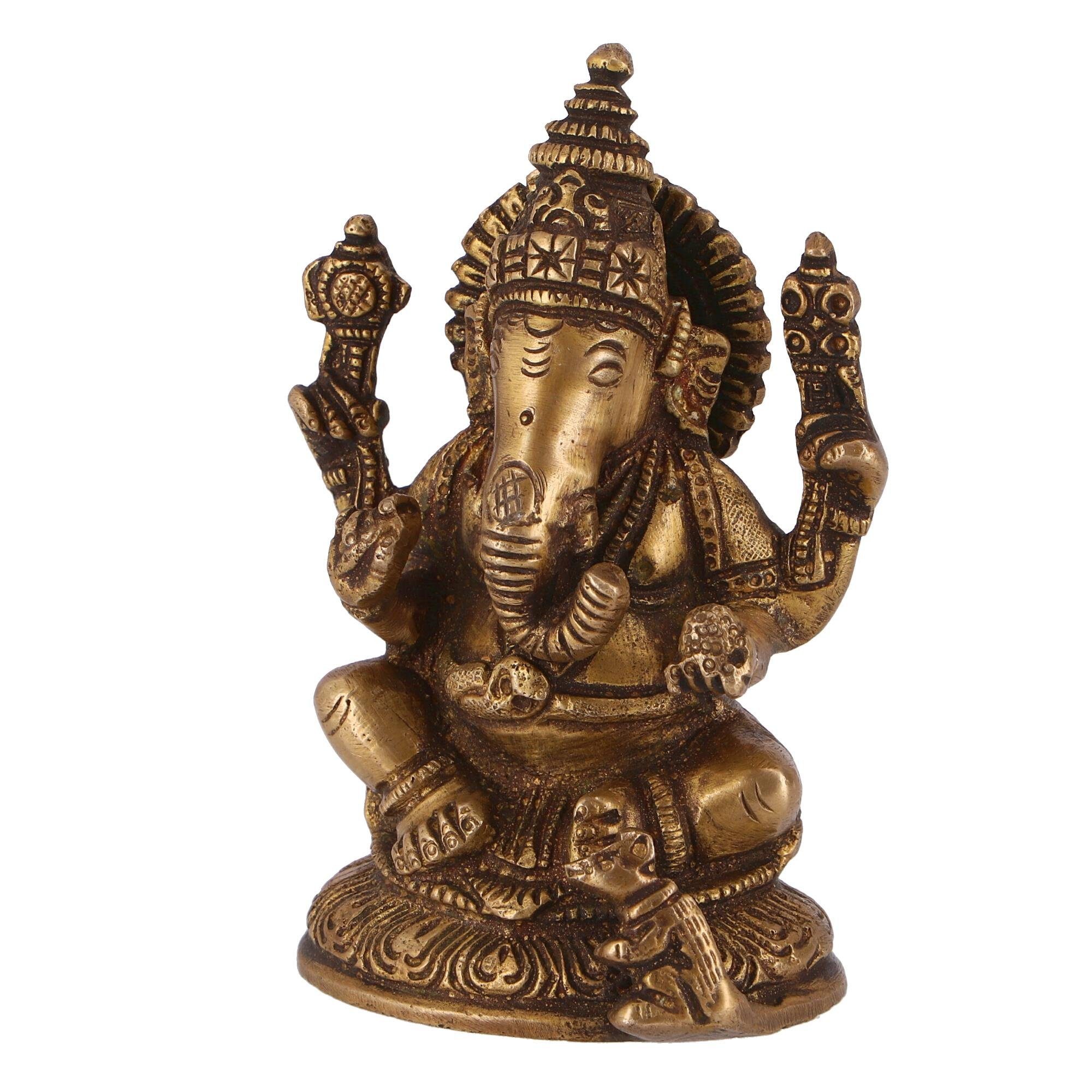 Statue 20 - cm Ganesha Messingfigur Motiv Dekofigur 12 Guru-Shop