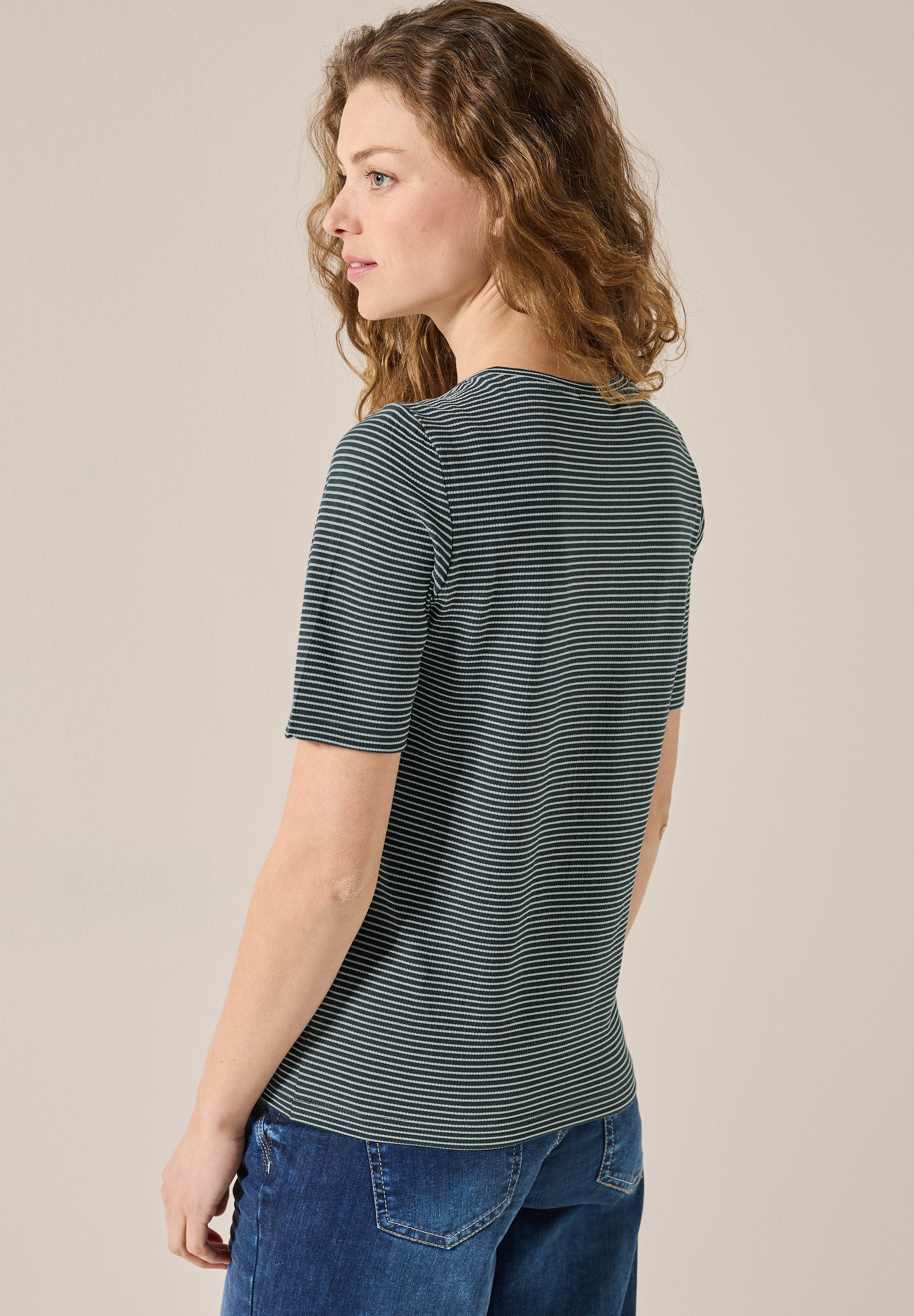 Cecil T-Shirt, aus Baumwolle mit Stretchante günstig online kaufen