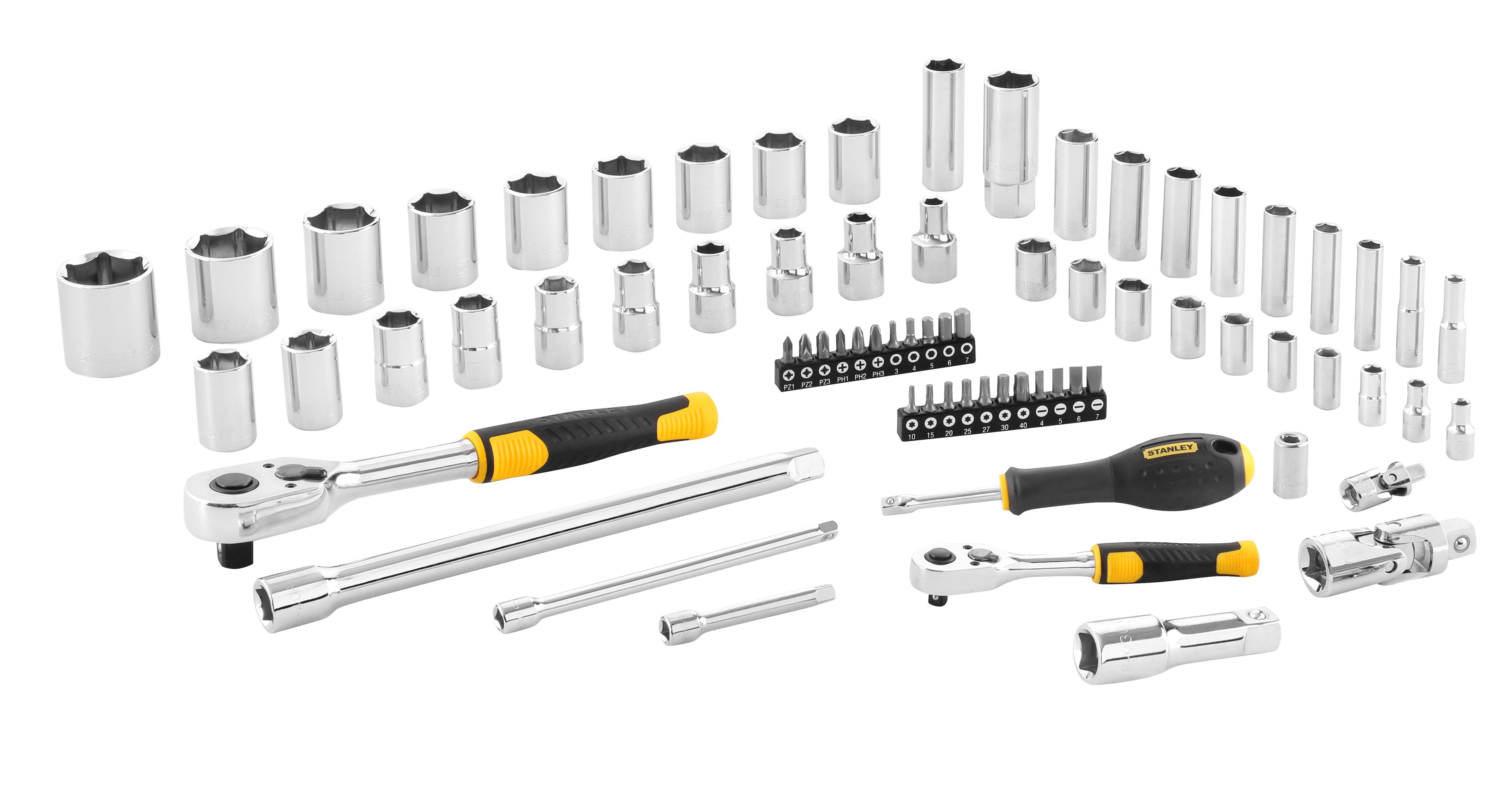Stanley by Black & Decker Торцевой ключ STMT82831-1 Steckschluessel-Set ½" + ¼", 72-teilig