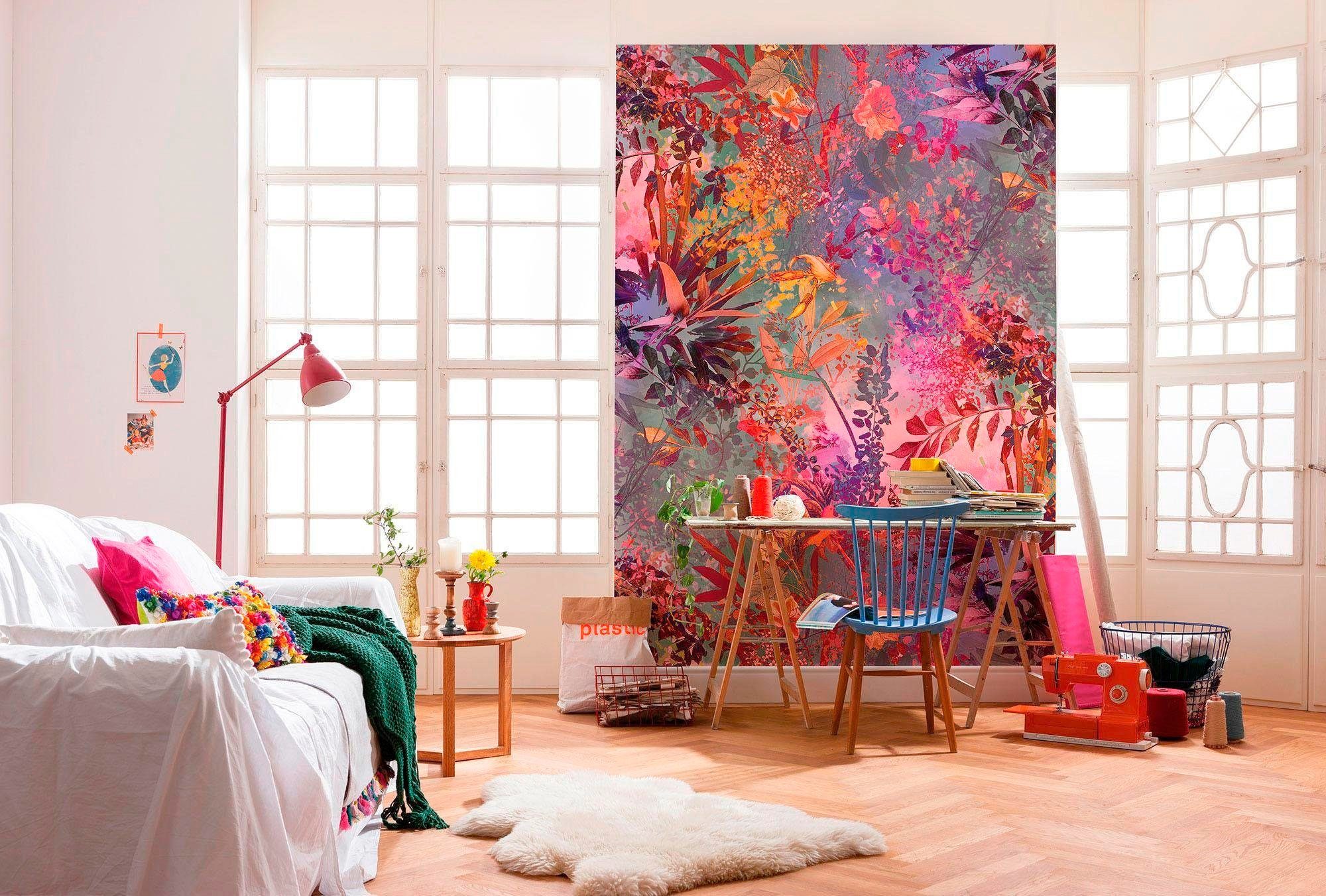Komar Fototapete Wild Garden - Größe 184 x 254 cm, glatt, bedruckt, Wohnzimmer, Schlafzimmer