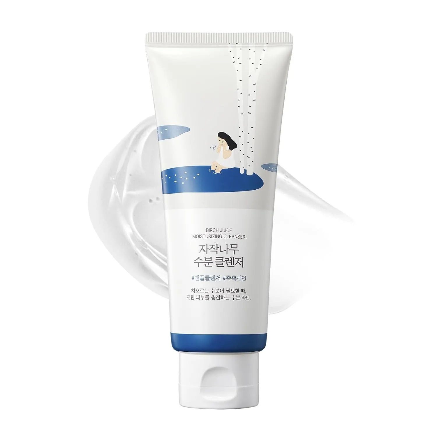 Round LAB Gesichts-Reinigungsschaum Birch Juice Moisturizing Cleanser 150ml – Sanfter Reinigungsschaum mit, Birkensaft, Glycerin und Hyaluronsäure