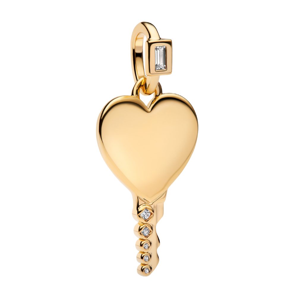 Pandora Charm Schlüssel 364353C01, Vergoldet, Zirkonia, Liebe, Herz, Schlüssel