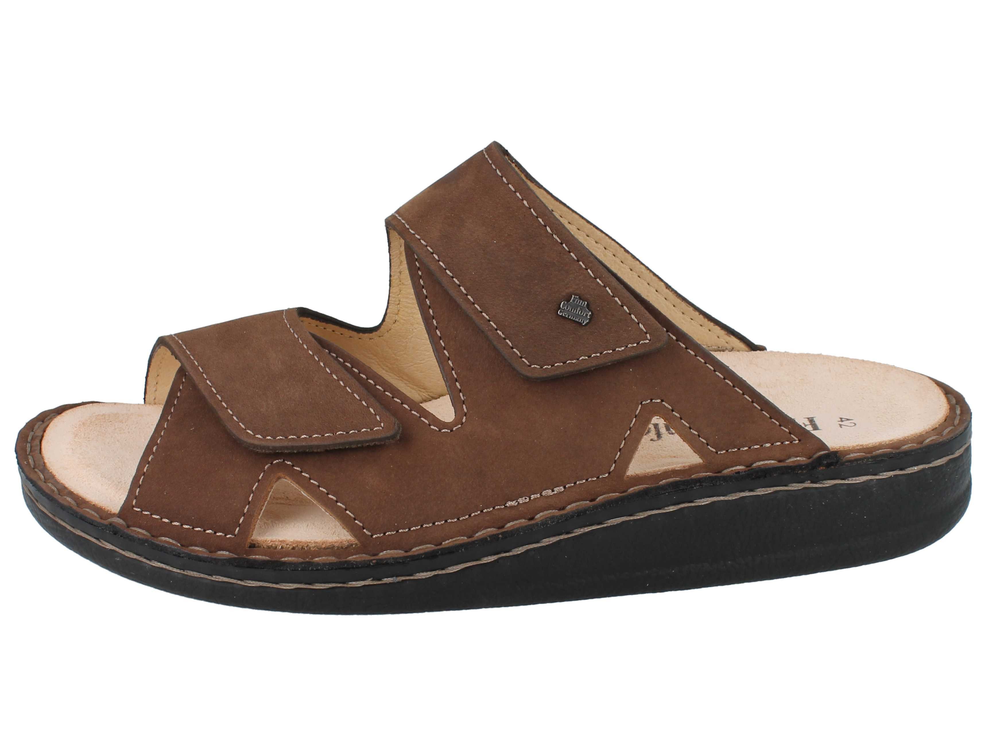 Finn Comfort FINN COMFORT Danzig Soft Herren Pantolette nussbraun Nubukleder - Hausschuh