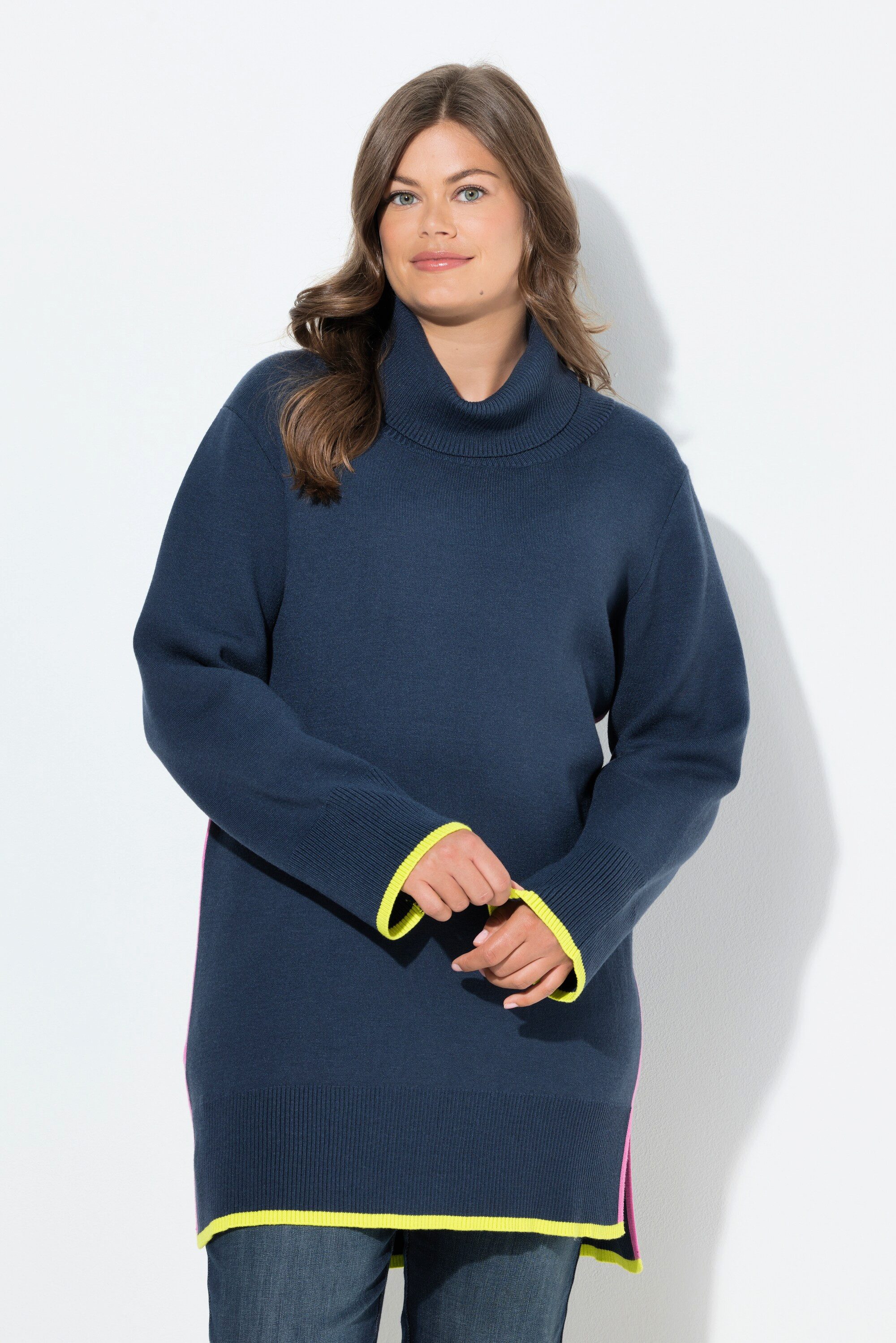 Laurasøn Strickpullover Longstrickpullover Langarm Rollkragen günstig online kaufen