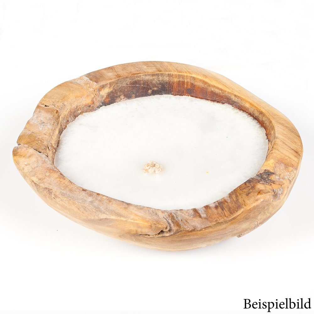 LebensWohnArt Dekoschale Teak-Schale LILIN Ø ca. 30cm inkl. Kerze