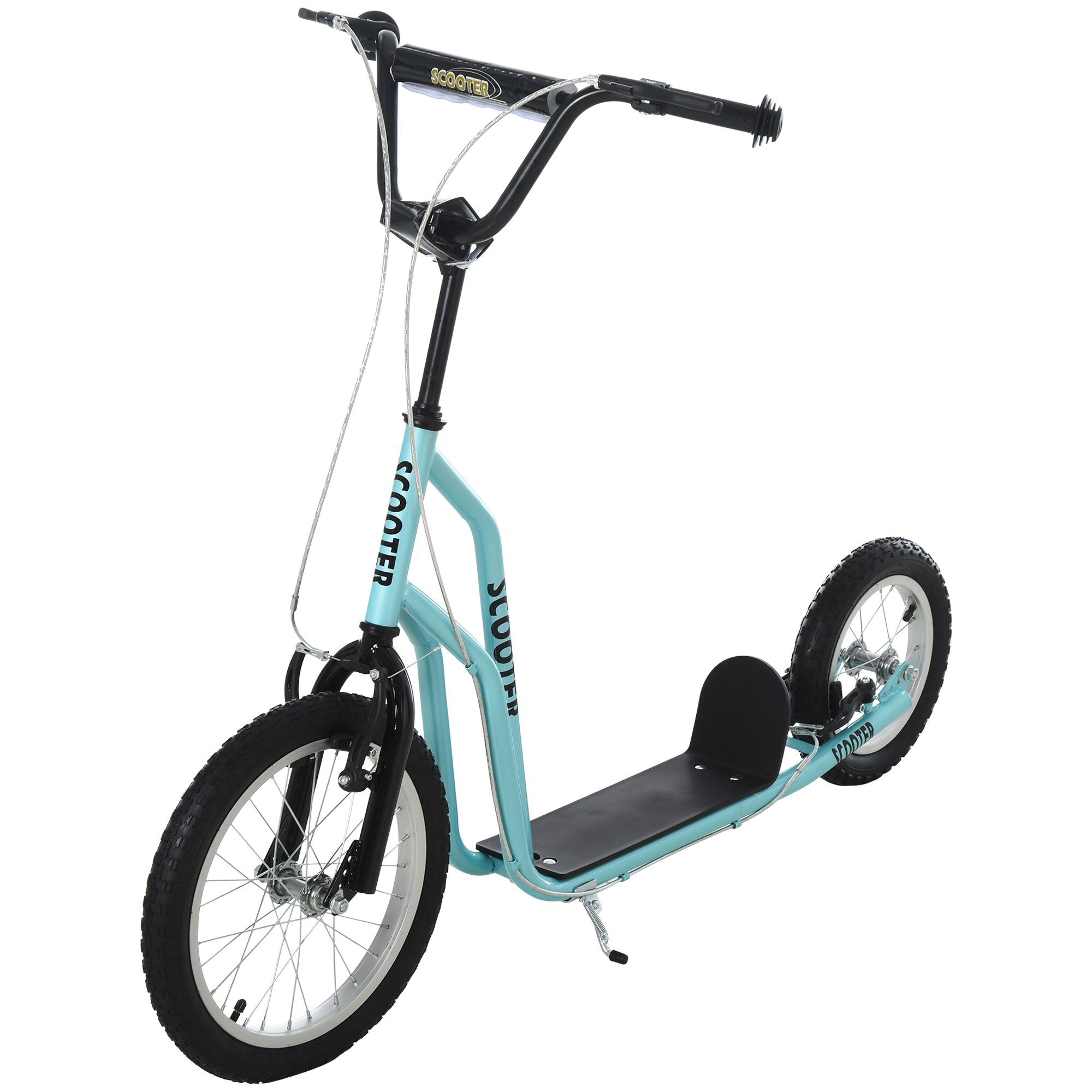 HOMCOM Scooter Kinderroller mit Handbremse blau