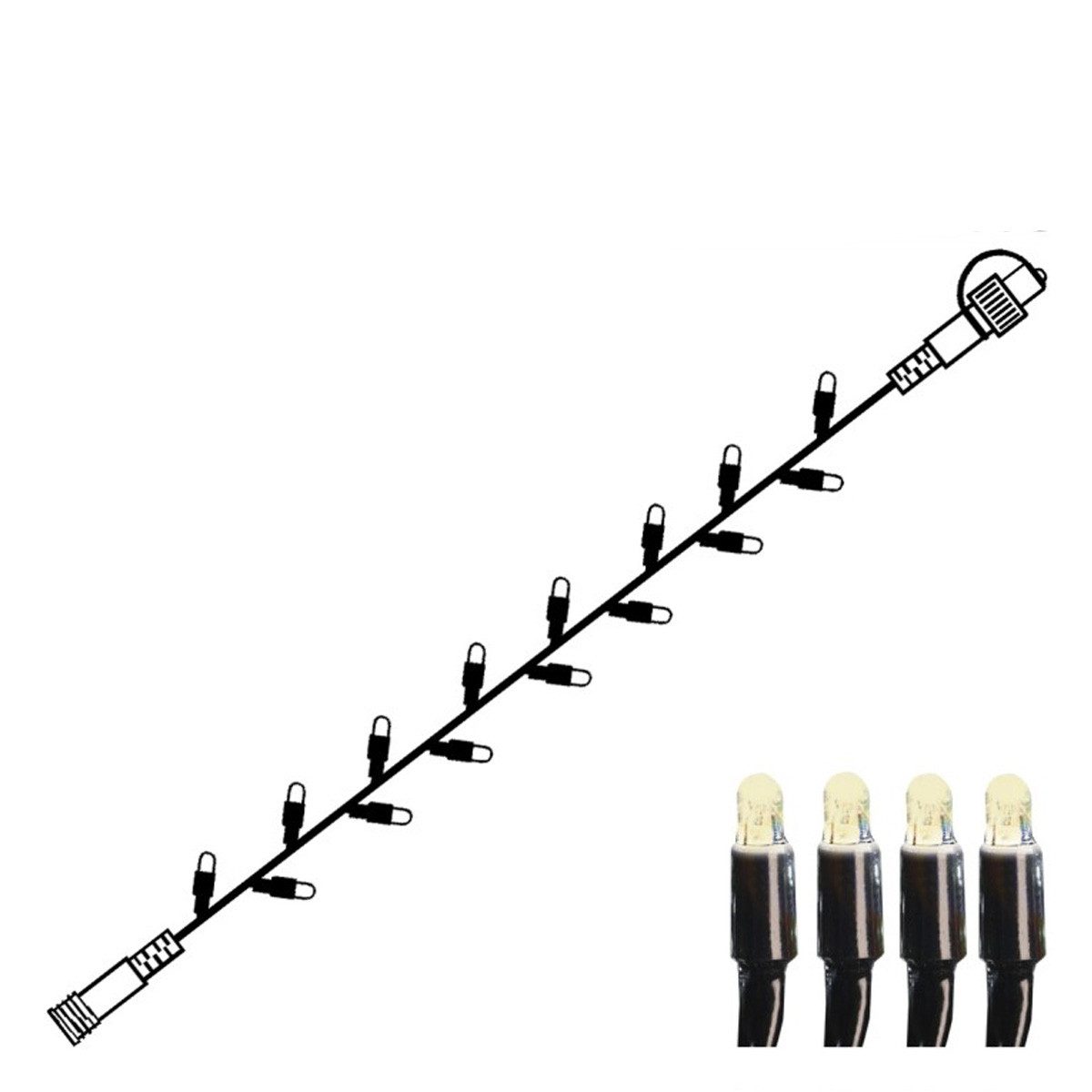 STAR TRADING LED-Lichterkette System 24 Systemlichterkette 5m koppelbar ohne Trafo Erweiterung, 49-flammig