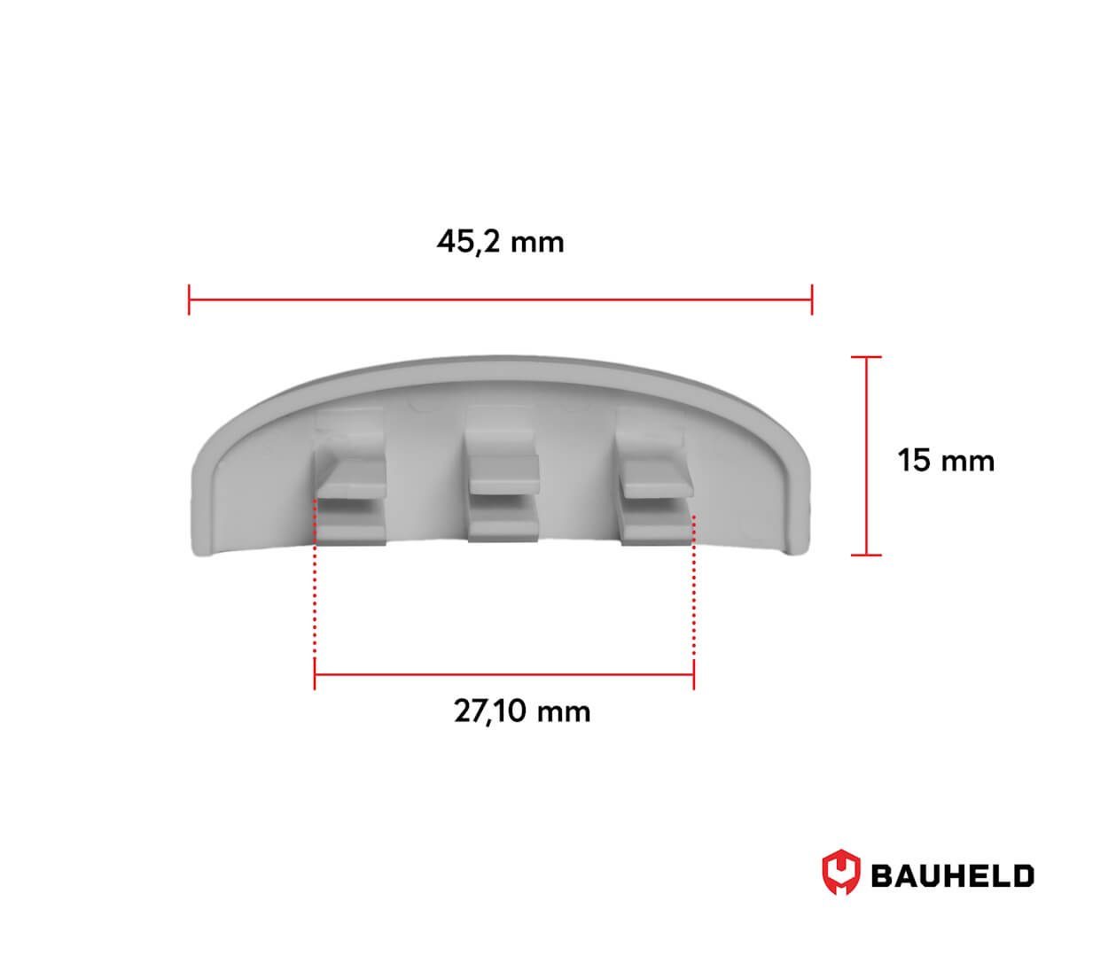 BAUHELD Abdeckkappe Wasserschlitzkappen, (25-30 & 30-35mm [Made in Germany], Wasserkappen aus ASA Kunststoff), Schmutzunempfindlich, In 6 verschiedenen Farben