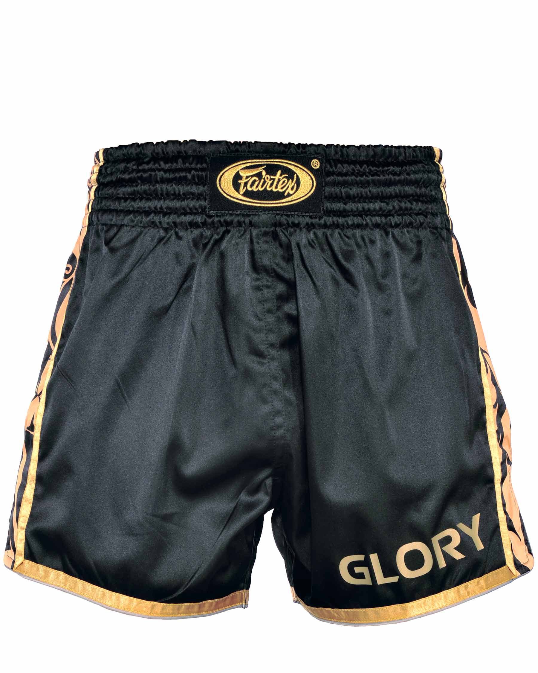 Fairtex Shorts Fairtex - Glory BSG1 Thaiboxhose in schwarz/gold (Packung, 1er-Pack) Handgefertigt in Thailand