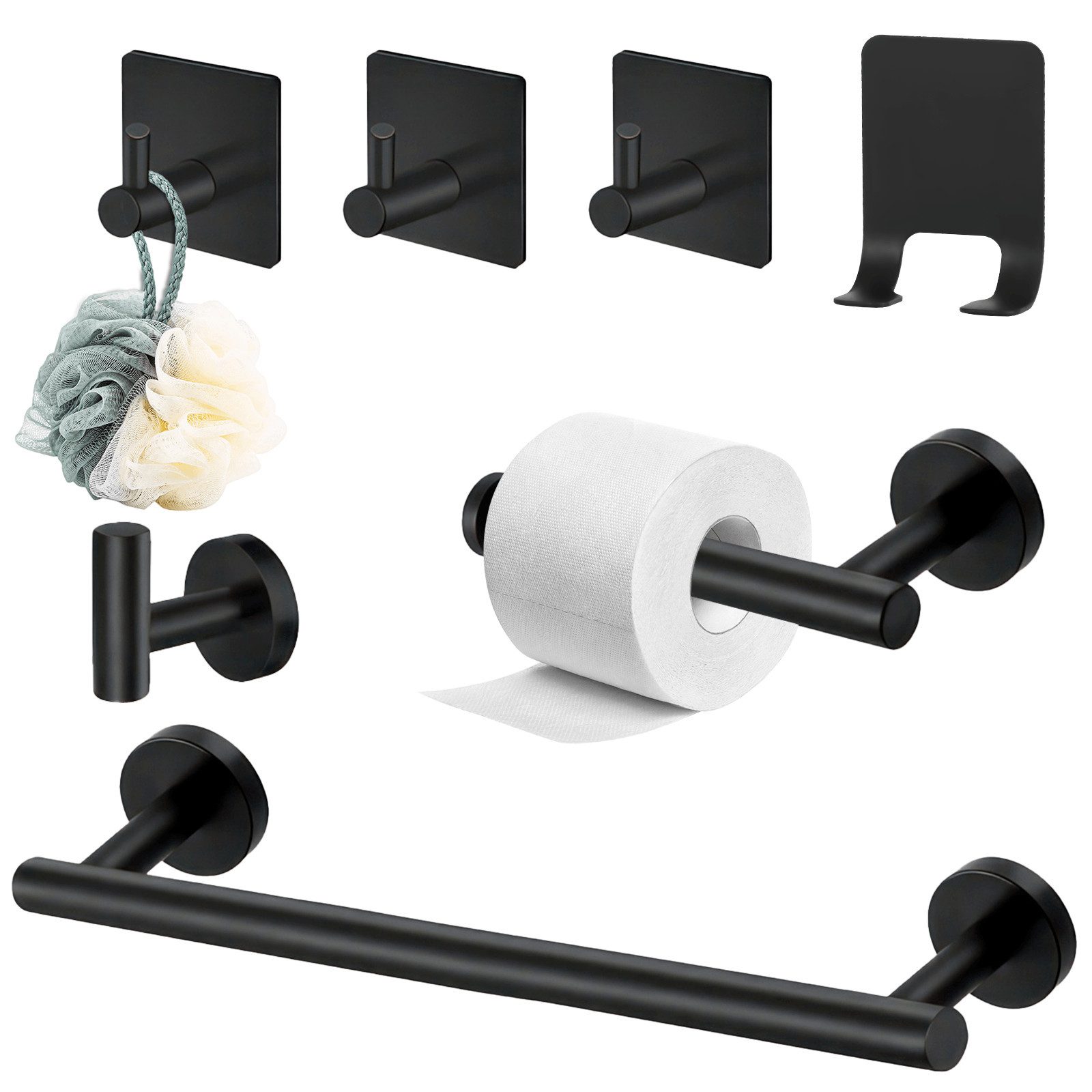 Handtuchstange Ohne Bohren, 7 Stück Version Edelstahl 304 Badezimmer-kit