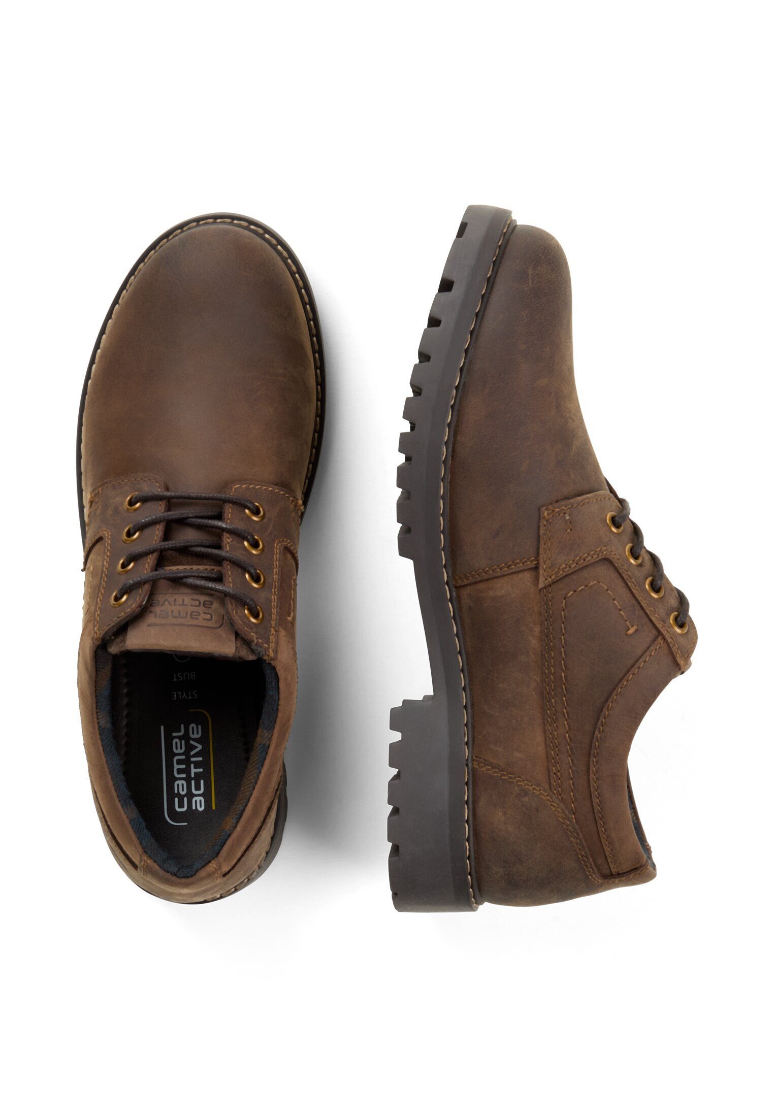 camel active Low Cut crazy horse/split CAFE Schnürschuh günstig online kaufen