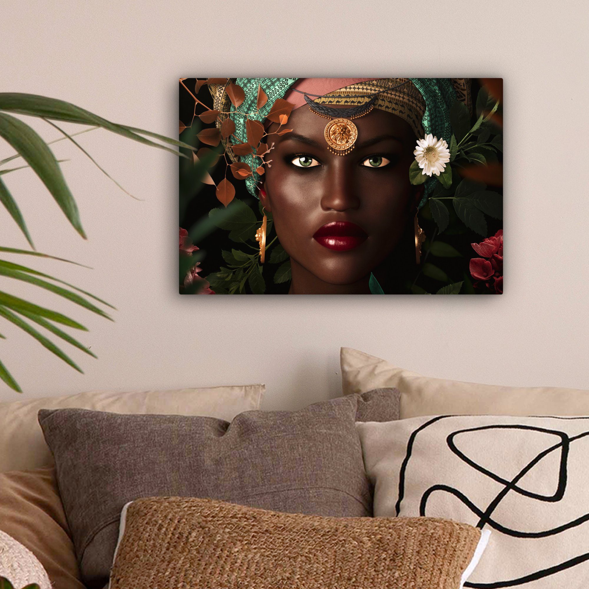 OneMillionCanvasses® Leinwandbild Frau - Blumen - günstig online kaufen