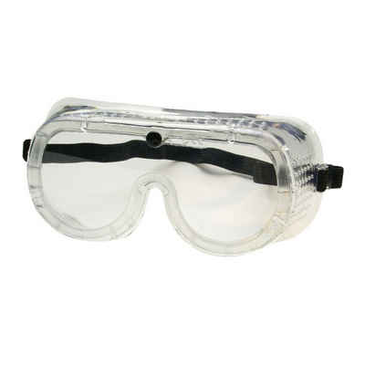 BGS Schutzweste Schutzbrille, transparent, mit Gummiband mit Belüftungslöchern