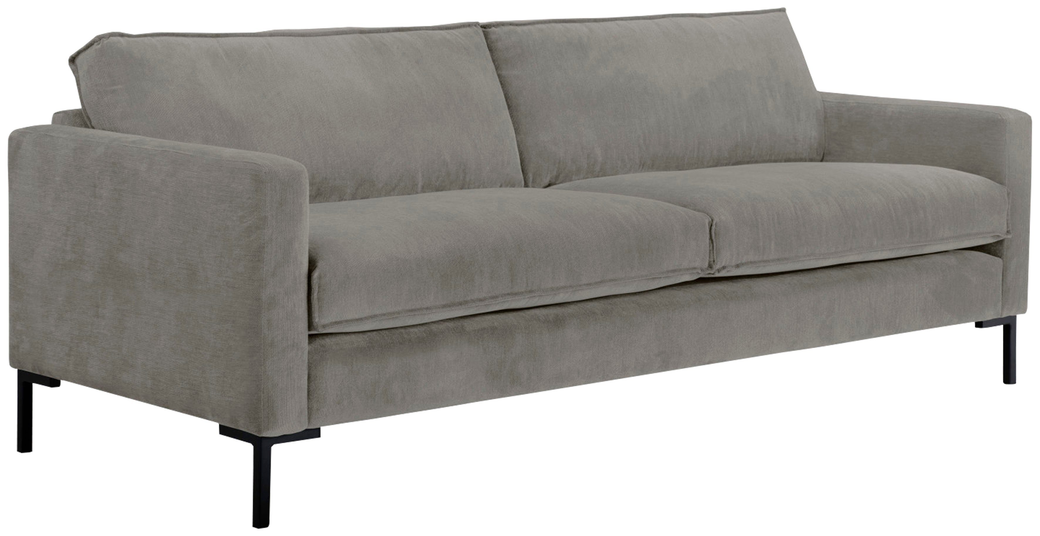 weichem of grey Caldie, mit mit Style Sitzkomfort, 3-Sitzer Federn und Daunen Places